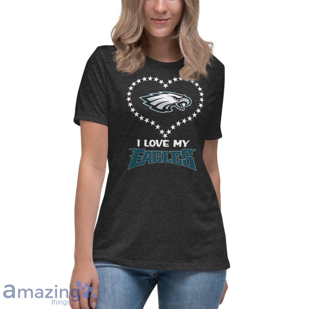 Philadelphia Eagles Heart 2D T-shirt For Women - Personalized