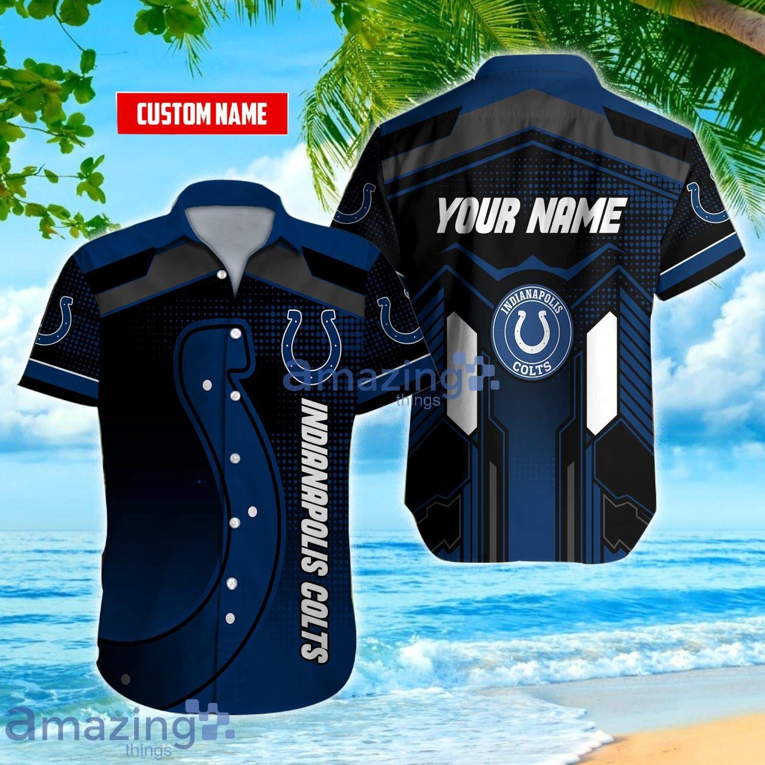Indianapolis Colts Logo Custom Name For Fans Hawaiian Shirt Product Photo 1