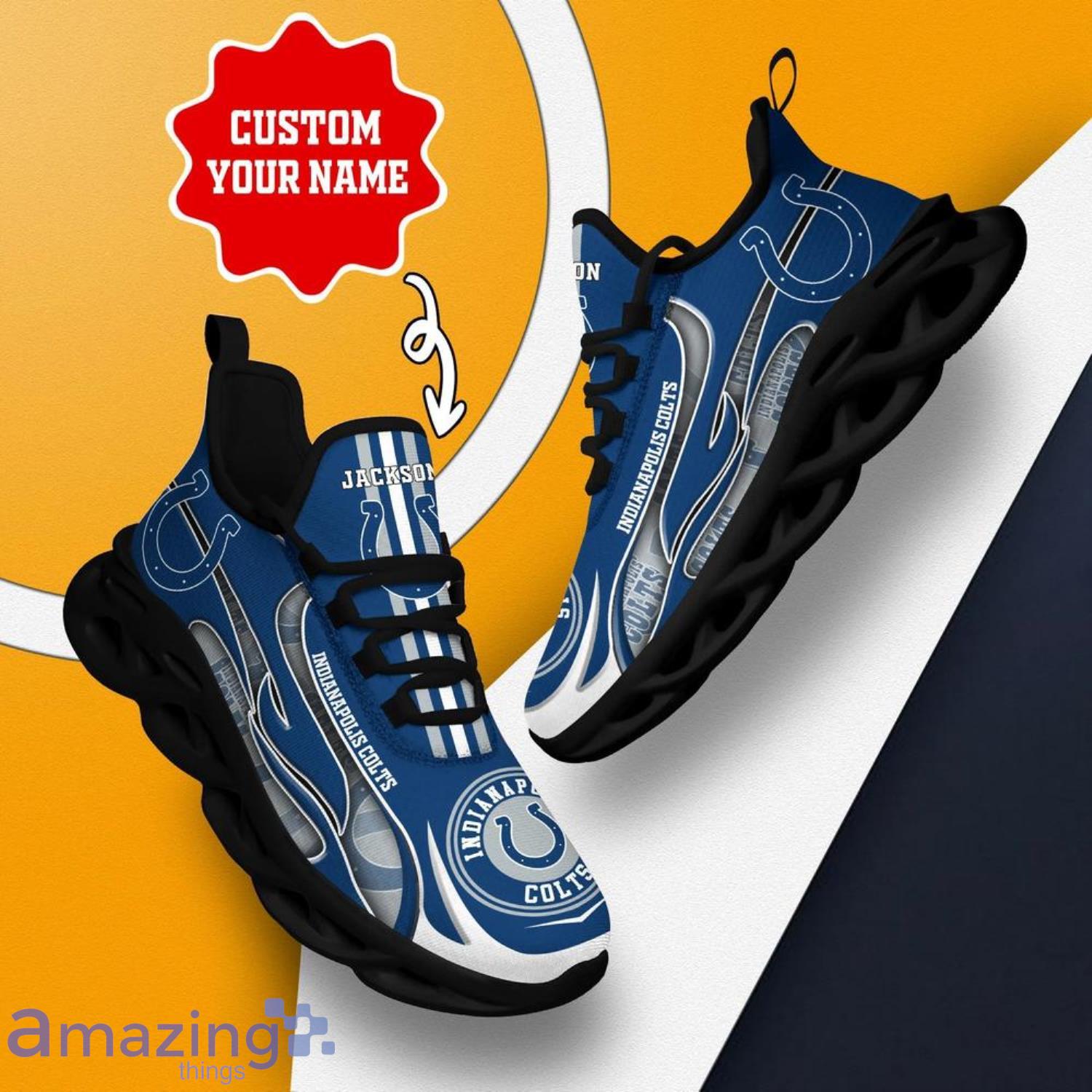 Indianapolis Colts NFL Max Soul Shoes Custom Name Running Shoes image Indianapolis Colts NFL Max Soul Shoes Custom Name Running Shoes Product Photo 2