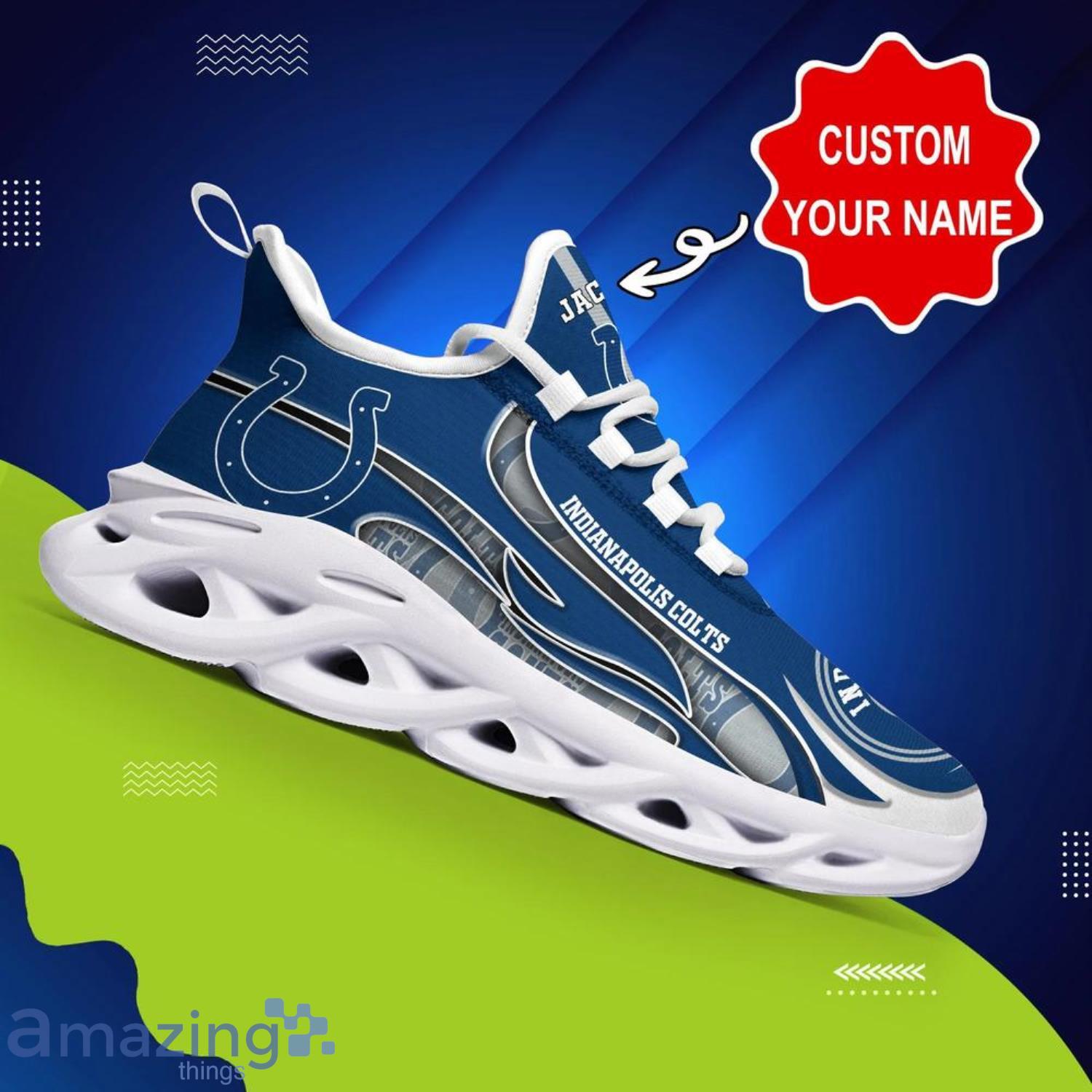Indianapolis Colts NFL Max Soul Shoes Custom Name Running Shoes image Indianapolis Colts NFL Max Soul Shoes Custom Name Running Shoes Product Photo 3