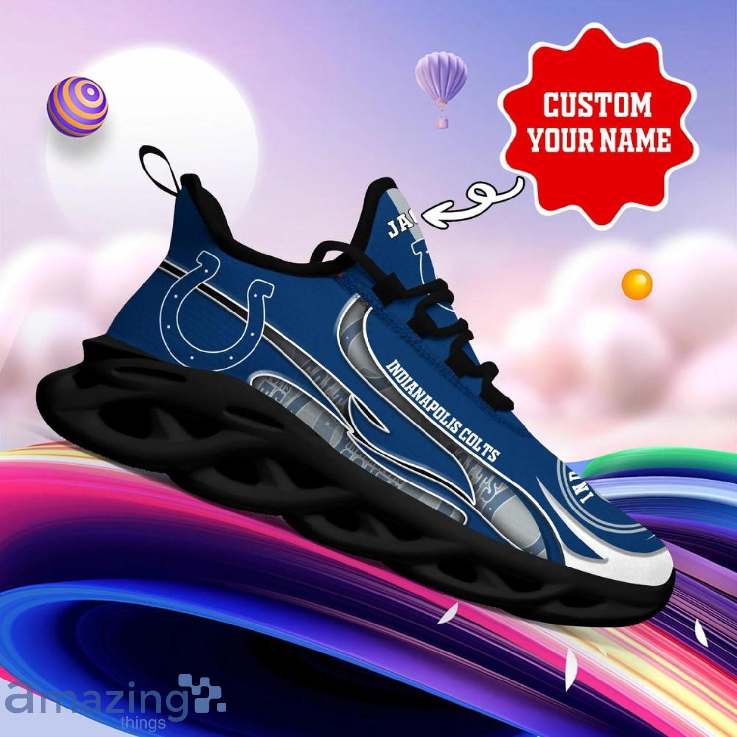 Indianapolis Colts NFL Max Soul Shoes Custom Name Running Shoes image Indianapolis Colts NFL Max Soul Shoes Custom Name Running Shoes Product Photo 5