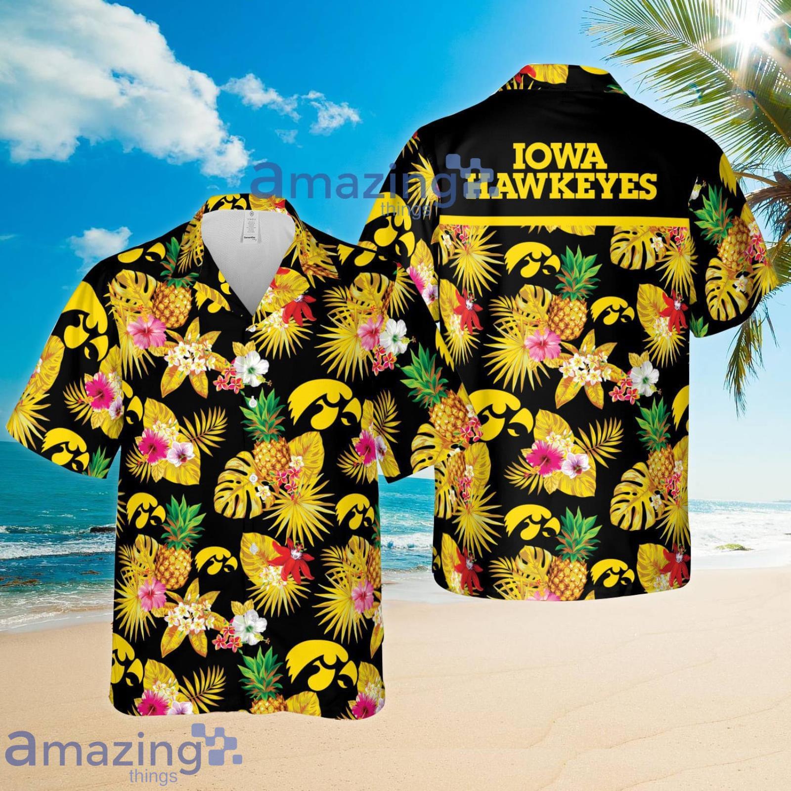 Iowa Hawkeyes Pineapple Tropical Flower Summer Set Hawaiian Shirt And Shorts Product Photo 1