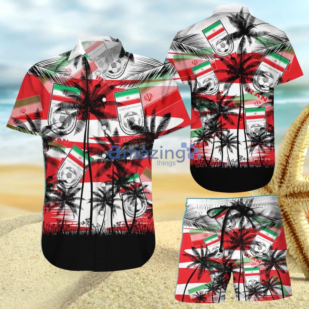 Iran Coconut Pattern Hawaiian Soccer Team, World Cup 2022 Qatar Champions, Football Gift Fans World Cup Hawaiian Shirt And Short - 270423-174305