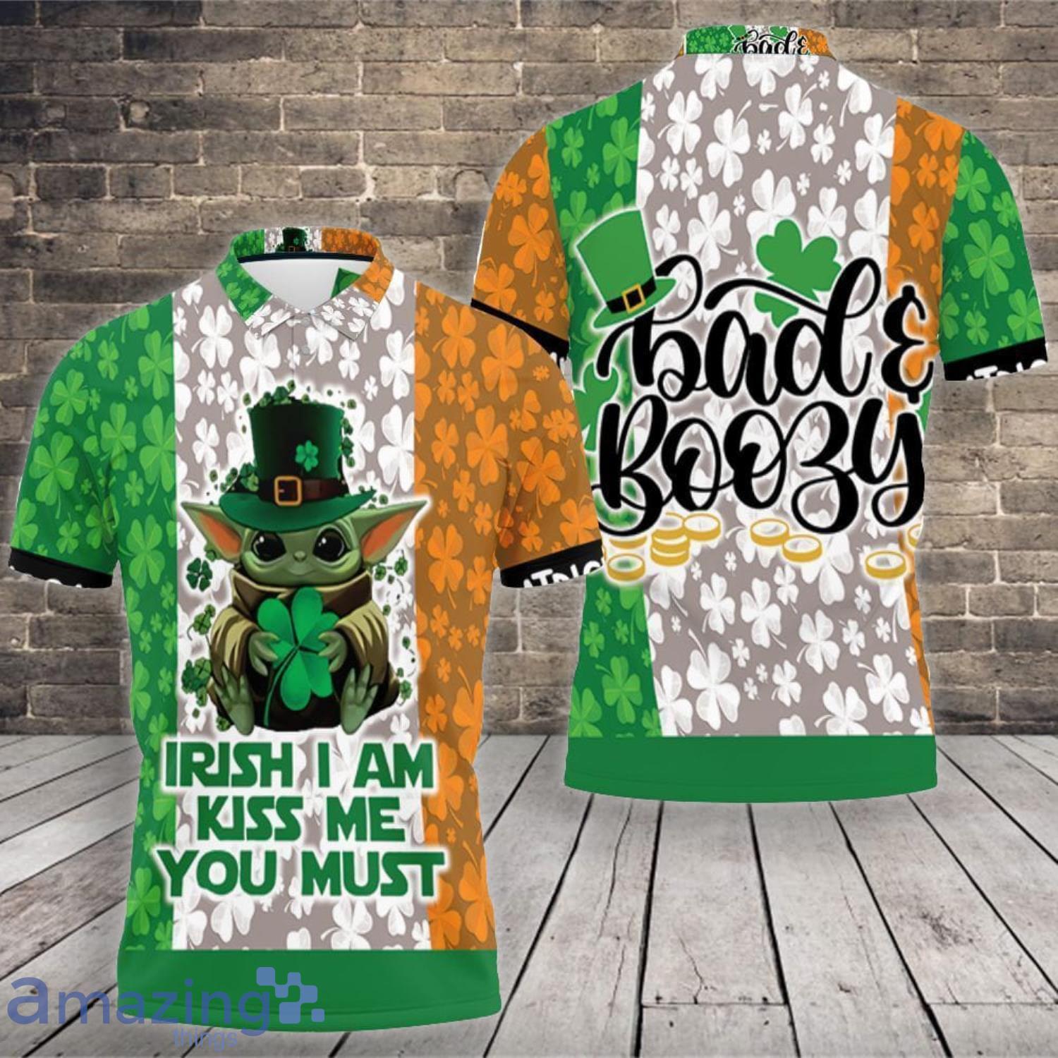Irish I Am Kiss Me You Must Irish Baby Yoda Lover Baby Yoda Saint Patrick Day 3D Polo Shirt Product Photo 1