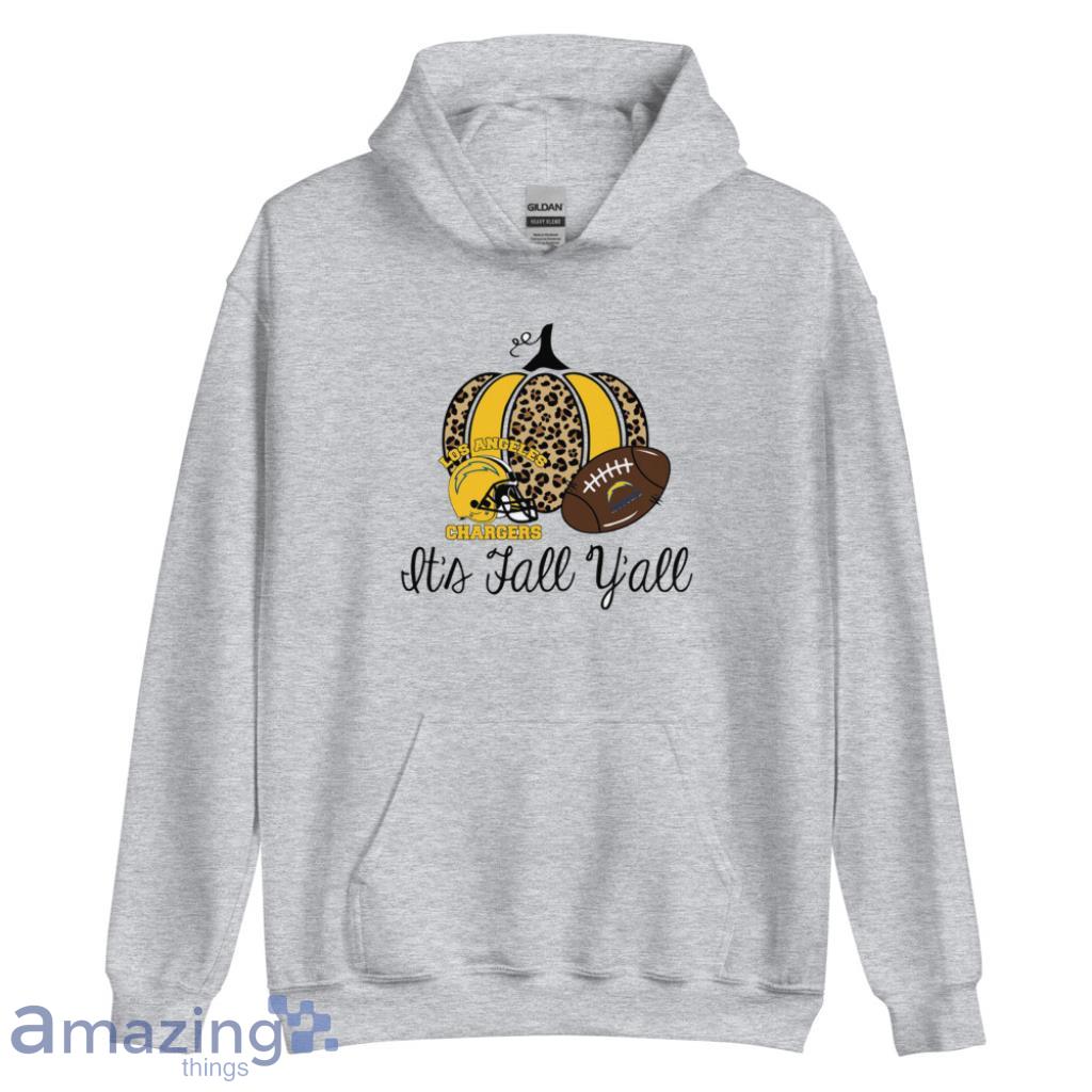 It Fall Y'all Pumpkin Los Angeles Chargers NFL Shirt image It Fall Yall Pumpkin Los Angeles Chargers NFL Shirt - Unisex Heavy Blend Hooded Sweatshirt
