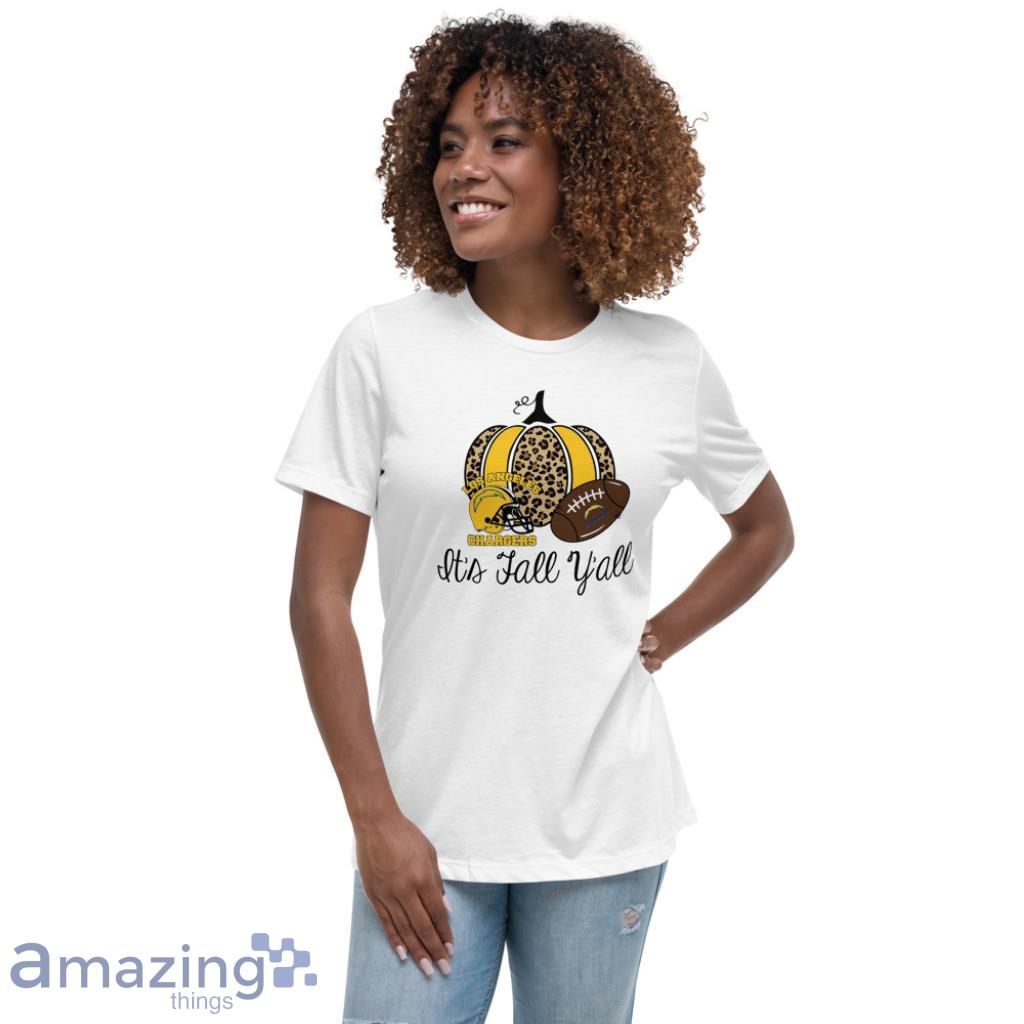 It Fall Y'all Pumpkin Los Angeles Chargers NFL Shirt image It Fall Yall Pumpkin Los Angeles Chargers NFL Shirt - Womens Relaxed Short Sleeve Jersey Tee