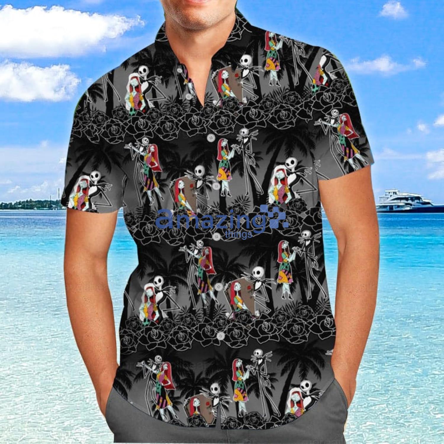 Jack And Sally Shirt Jack And Sally Summer Gift Hawaiian Shirt And Shorts Product Photo 1