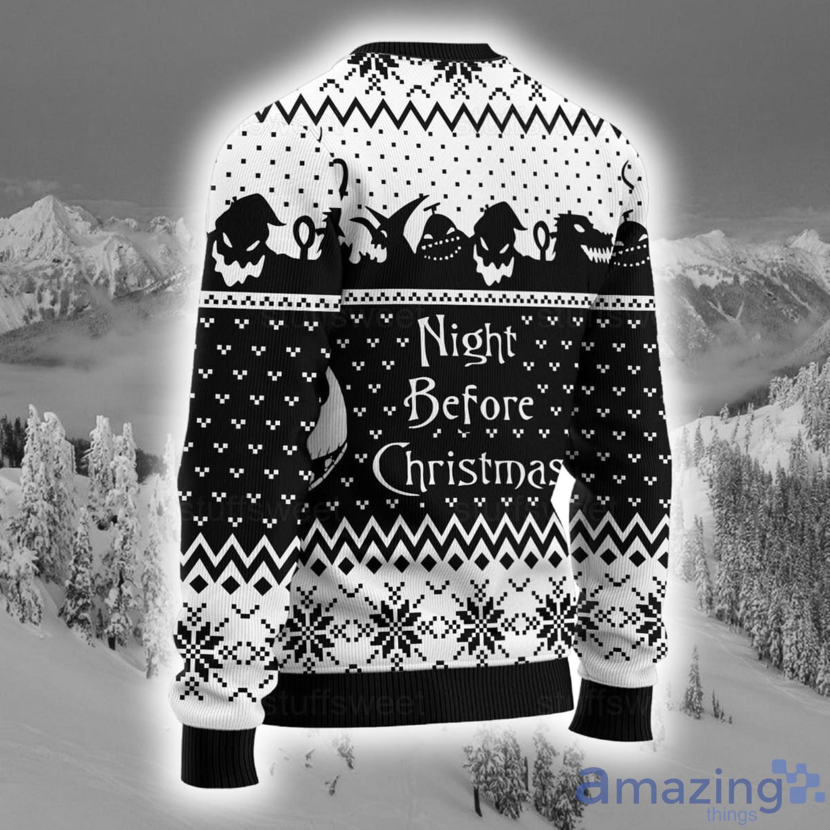 Jack Skellington Horror Nightmare Before Christmas Xmas Knitting Pattern Red 3D Ugly Christmas Sweater image Jack Skellington Horror Nightmare Before Christmas Xmas Knitting Pattern Red 3D Ugly Christmas Sweater Product Photo 6