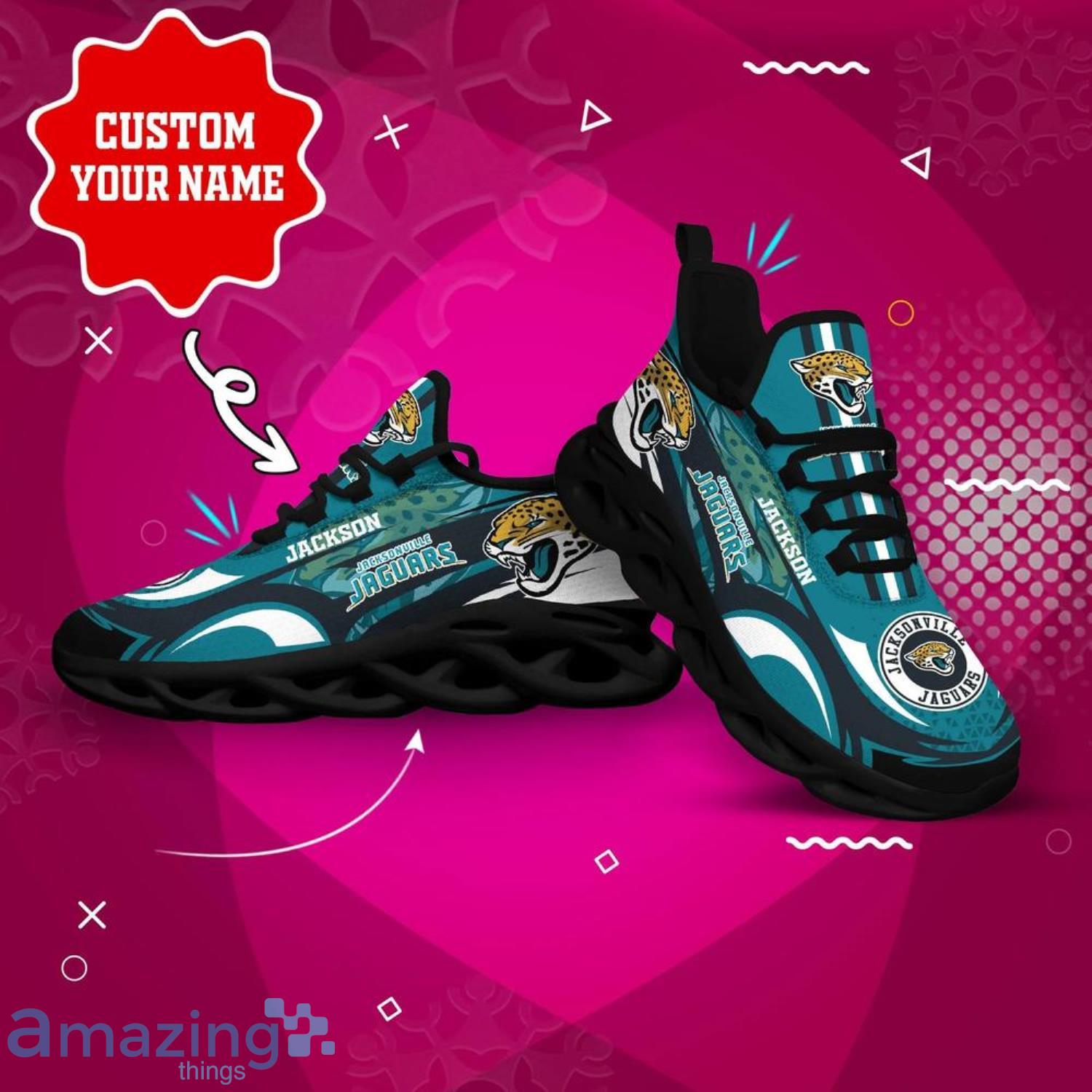 Jacksonville Jaguars NFL Max Soul Shoes Custom Name Running Shoes image Jacksonville Jaguars NFL Max Soul Shoes Custom Name Running Shoes Product Photo 2
