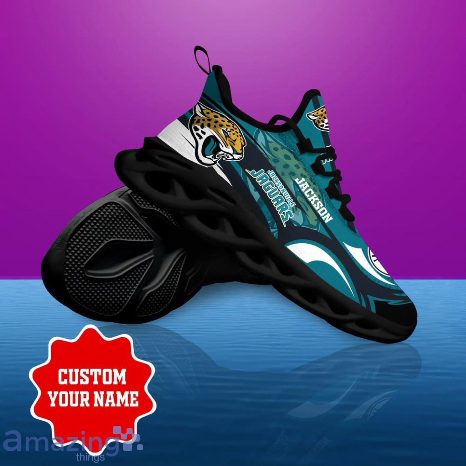 Jacksonville Jaguars NFL Max Soul Shoes Custom Name Running Shoes image Jacksonville Jaguars NFL Max Soul Shoes Custom Name Running Shoes Product Photo 4
