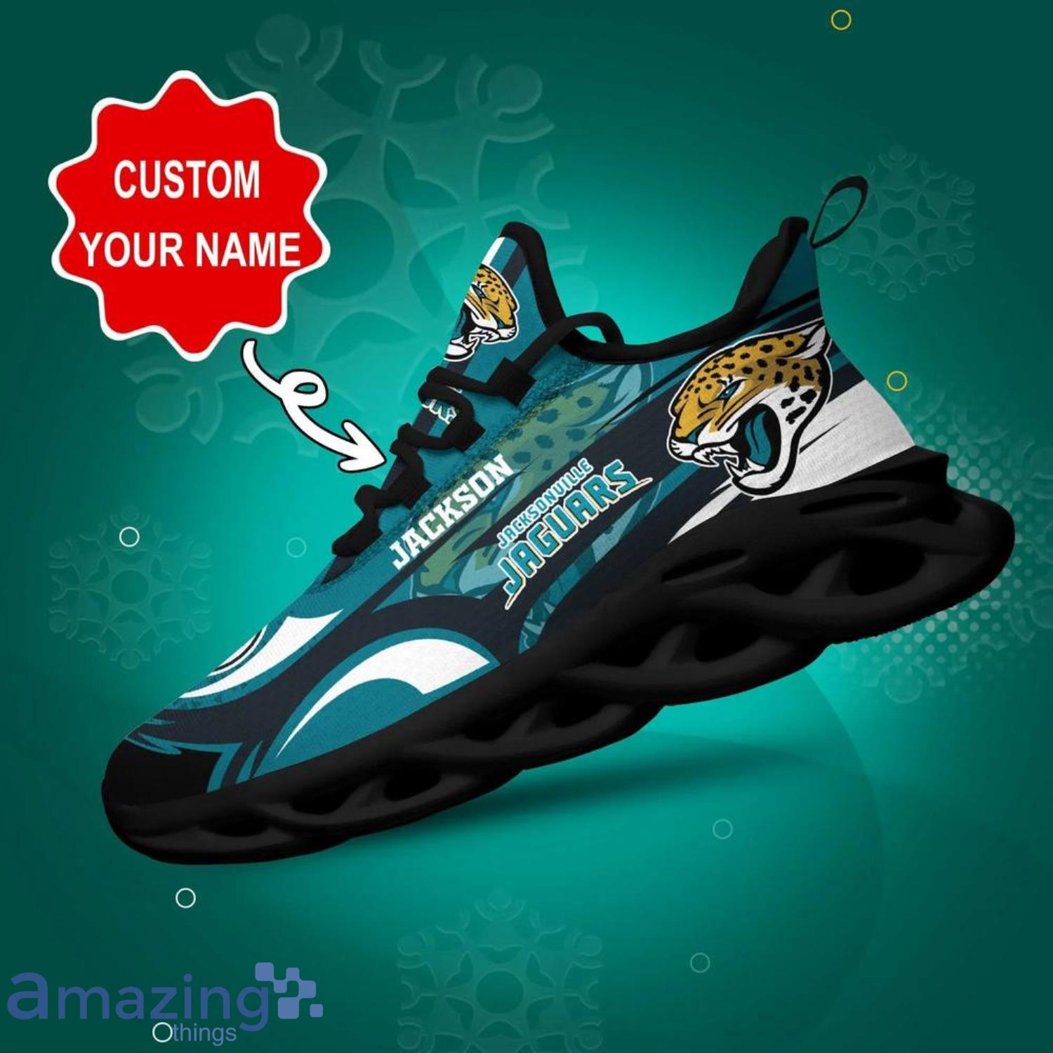 Jacksonville Jaguars NFL Max Soul Shoes Custom Name Running Shoes Product Photo 1