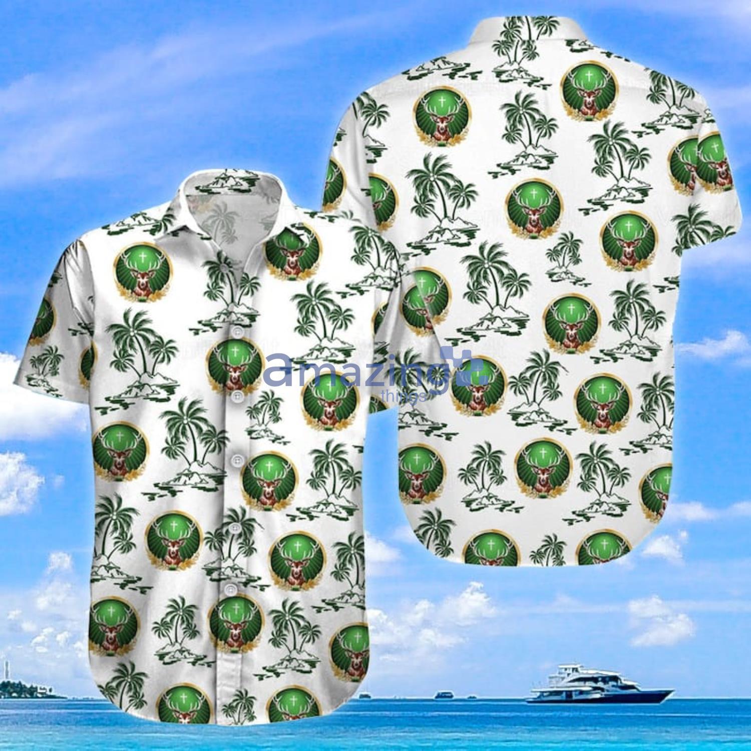 Jagermeister Coconut Pattern White Summer Gift Hawaiian Shirt And Shorts Product Photo 1