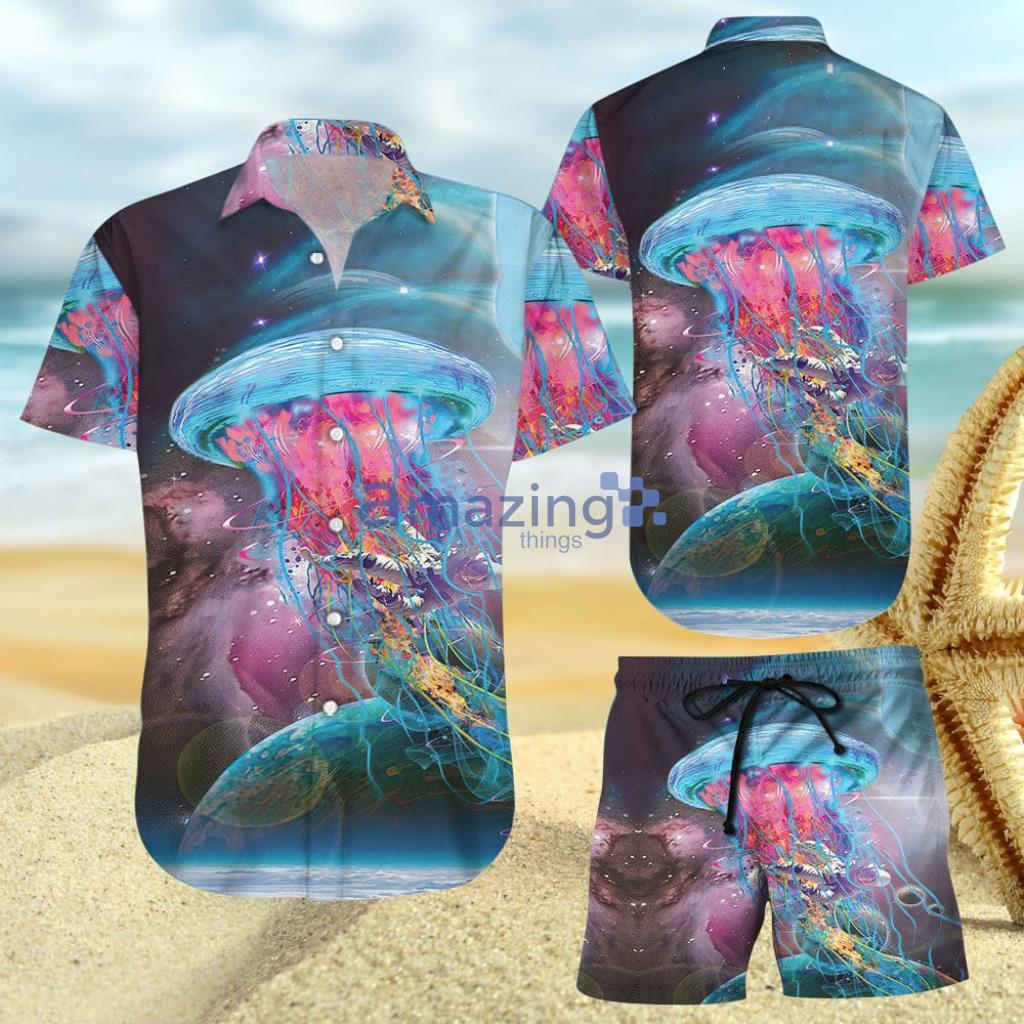 Jellyfish Galaxy Vintage Gift Tropical Hawaiian Hawaiian Shirt And Short - Jellyfish Galaxy Vintage Gift Tropical Hawaiian Hawaiian Shirt And Short