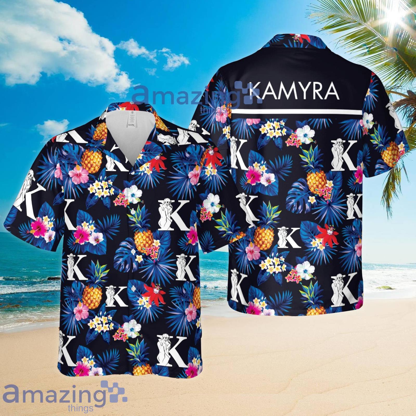 Kamyra Condoms Pineapple Tropical Flower Summer Set Hawaiian Shirt And Shorts Product Photo 1