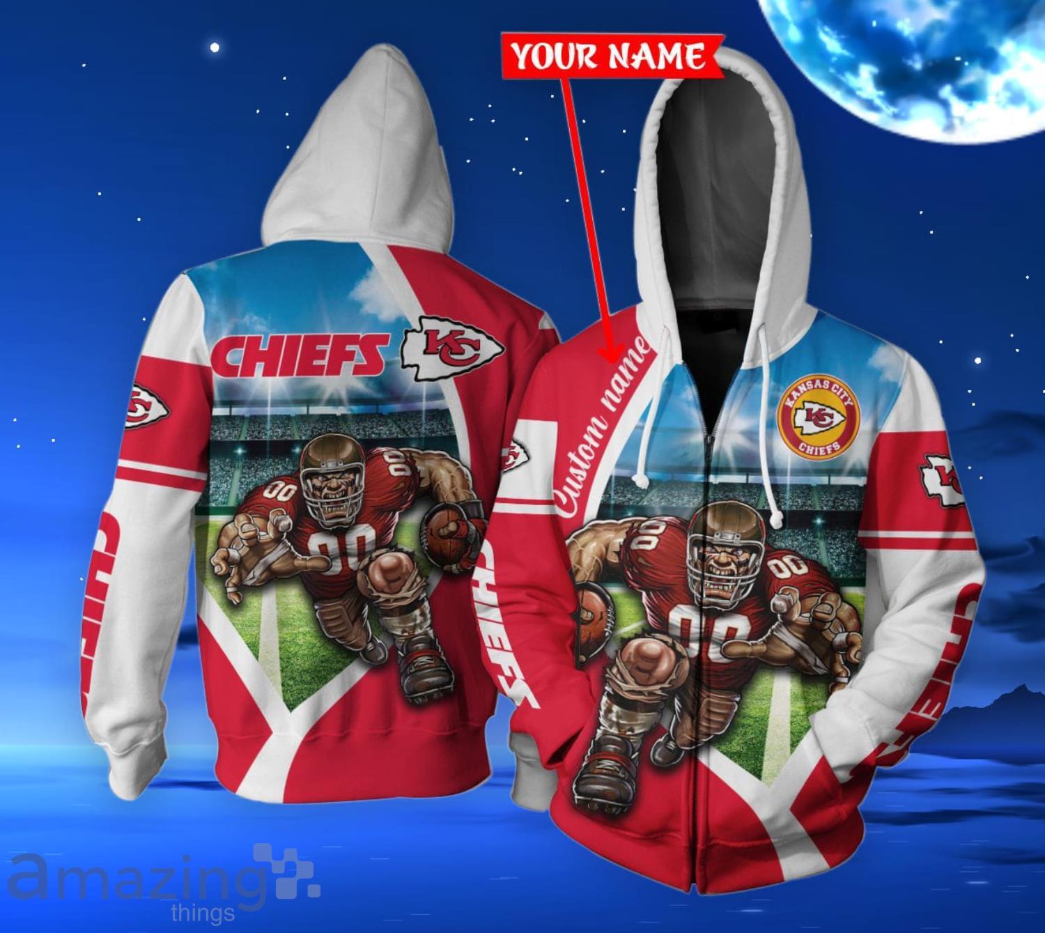 Kansas City Chiefs Yellow 3D Hoodie All Over Printed - T-shirts