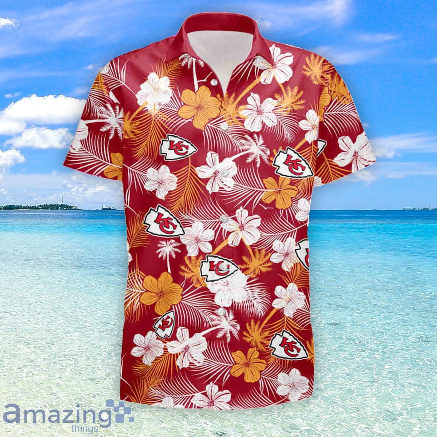 Kansas City Chiefs NFL Summer Button Up Hawaiian Shirt & Short