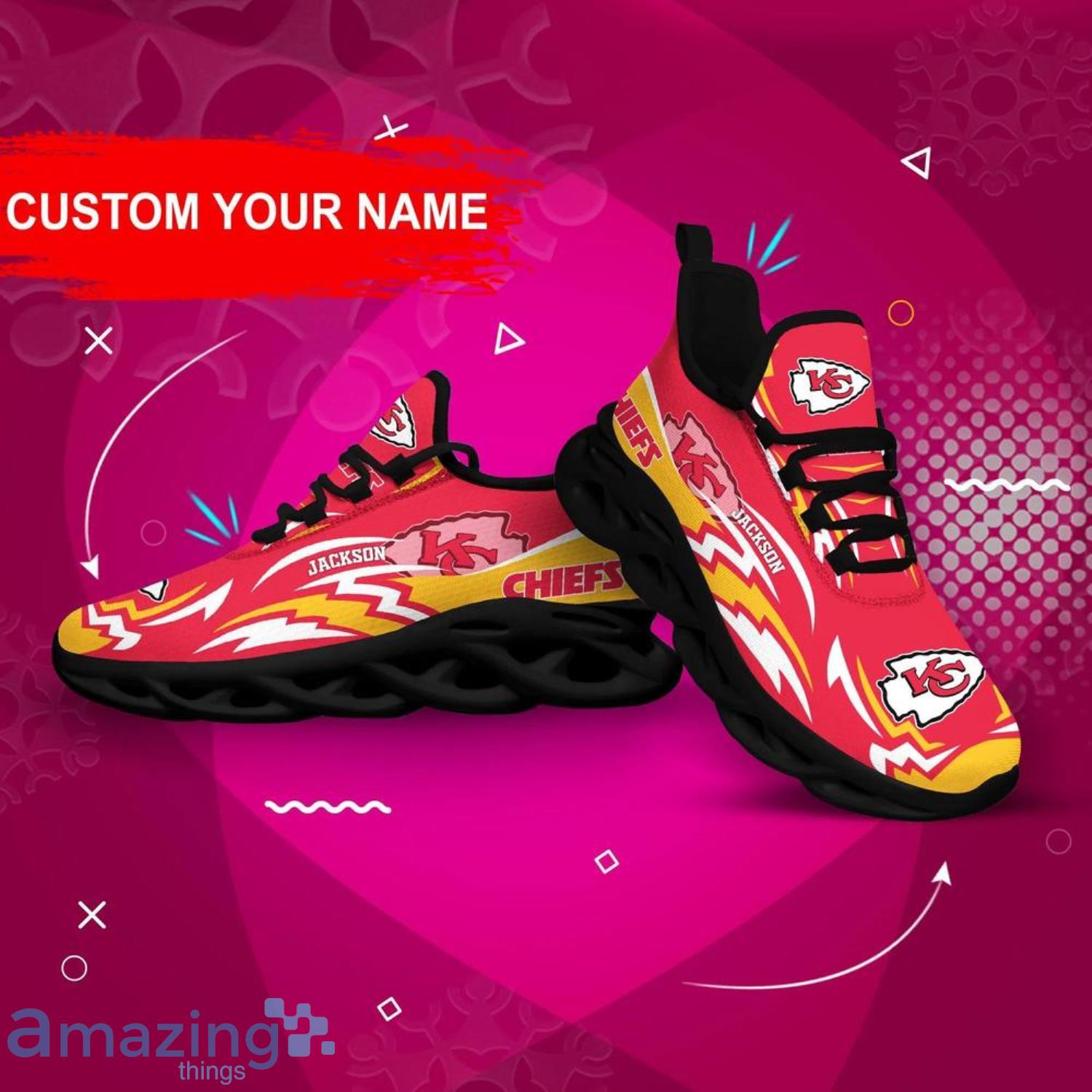 Kansas City Chiefs NFL Sport Team Custom Name Max Soul Shoes For Fans image Kansas City Chiefs NFL Sport Team Custom Name Max Soul Shoes For Fans Product Photo 2
