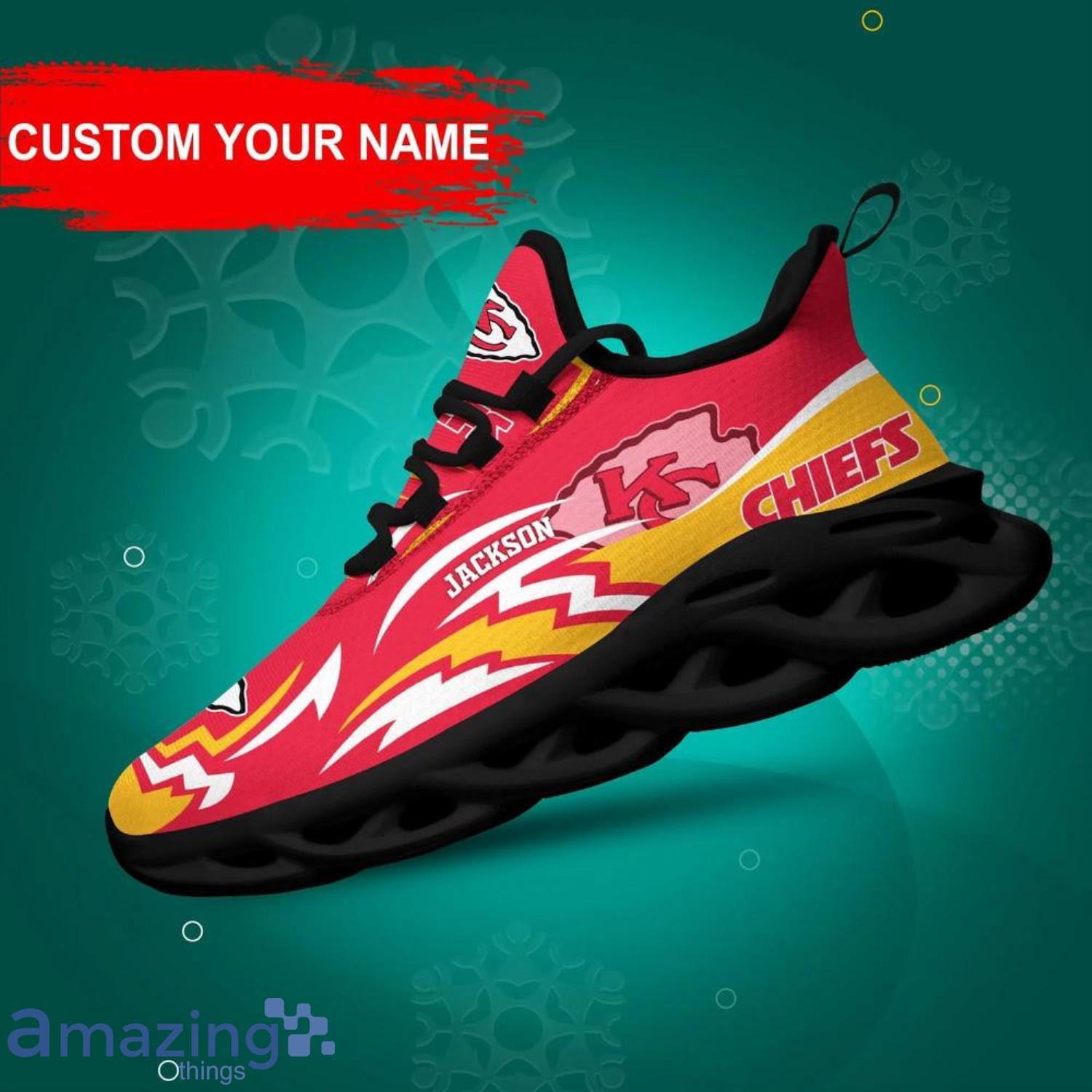 Kansas City Chiefs NFL Sport Team Custom Name Max Soul Shoes For Fans Product Photo 1