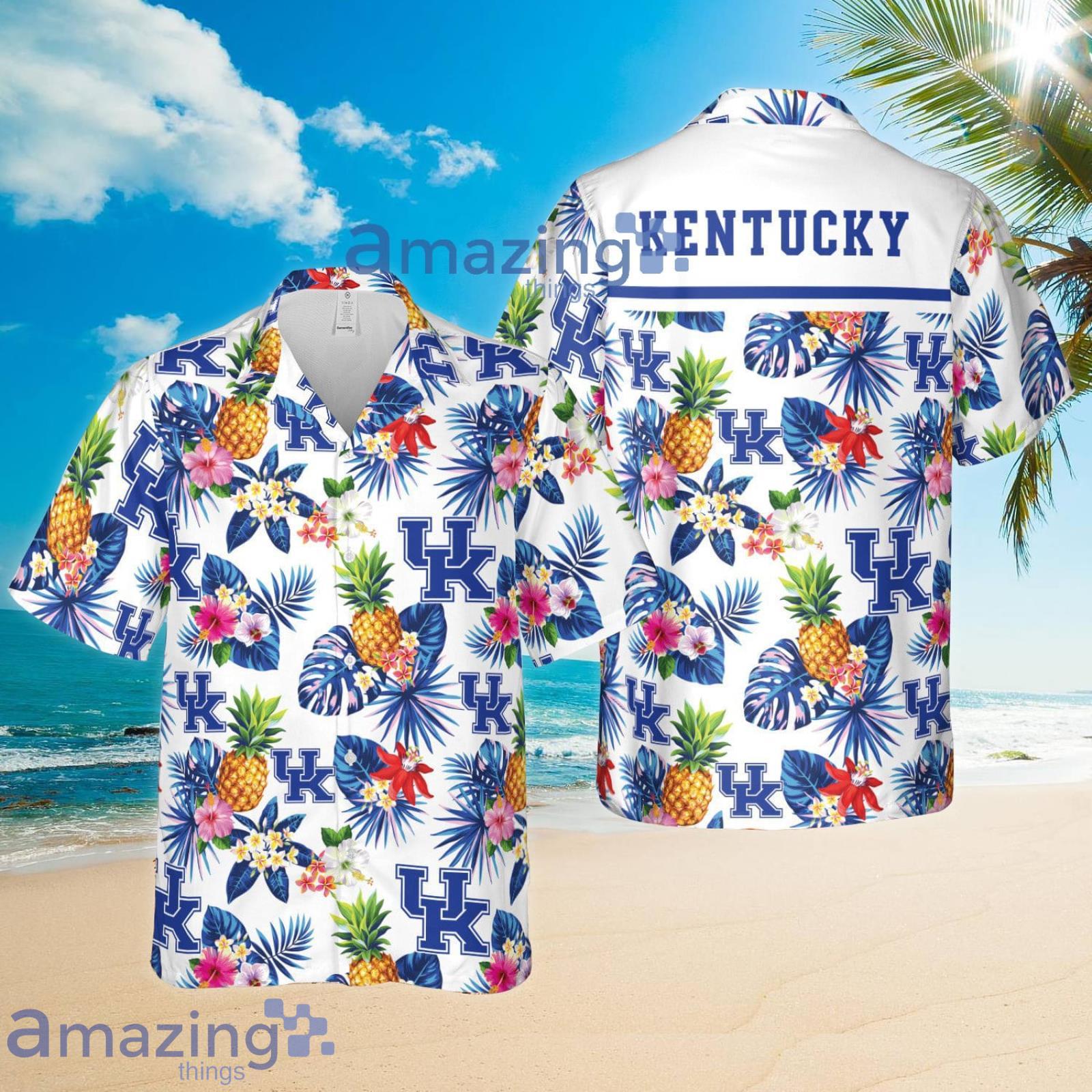 Kentucky Wildcats Pineapple Tropical Flower Summer Set Hawaiian Shirt And Shorts Product Photo 1