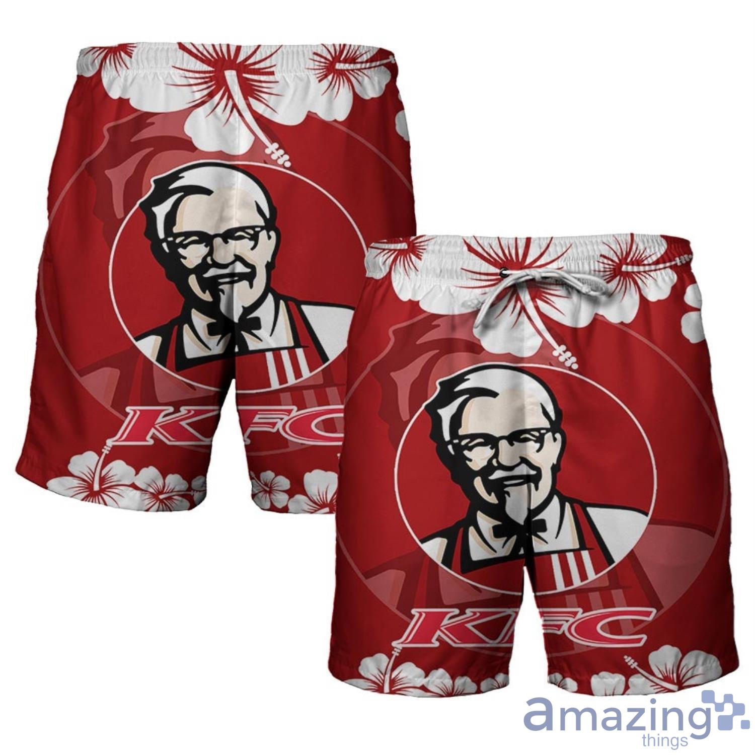 KFC Food Tropical Flower Aloha Hawaiian Shirt And Beach Short Set image KFC Food Tropical Flower Aloha Hawaiian Shirt And Beach Short Set Product Photo 2