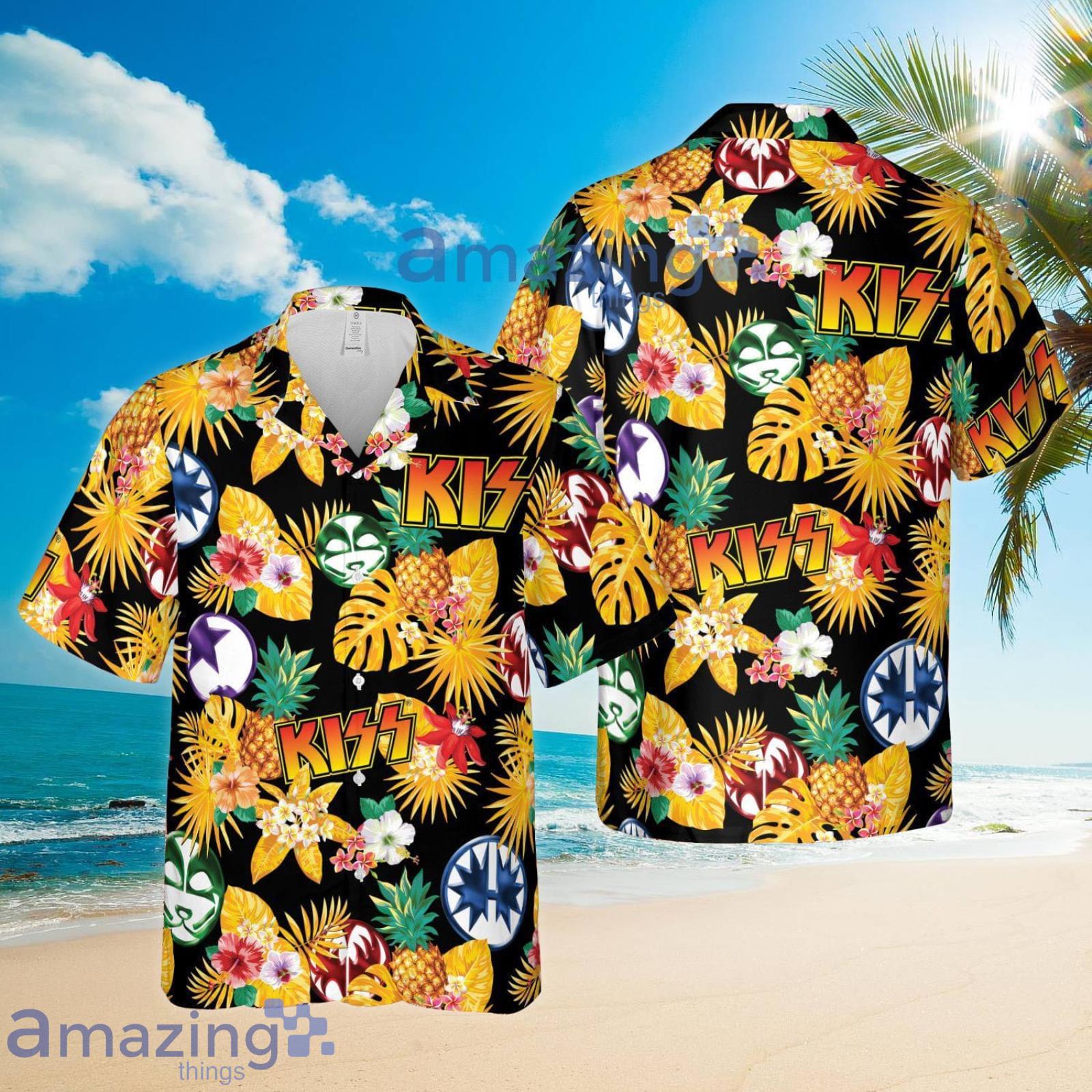 Kiss Tropical Hawaii Style Pineapple Summer Set Hawaiian Shirt And Shorts Product Photo 1