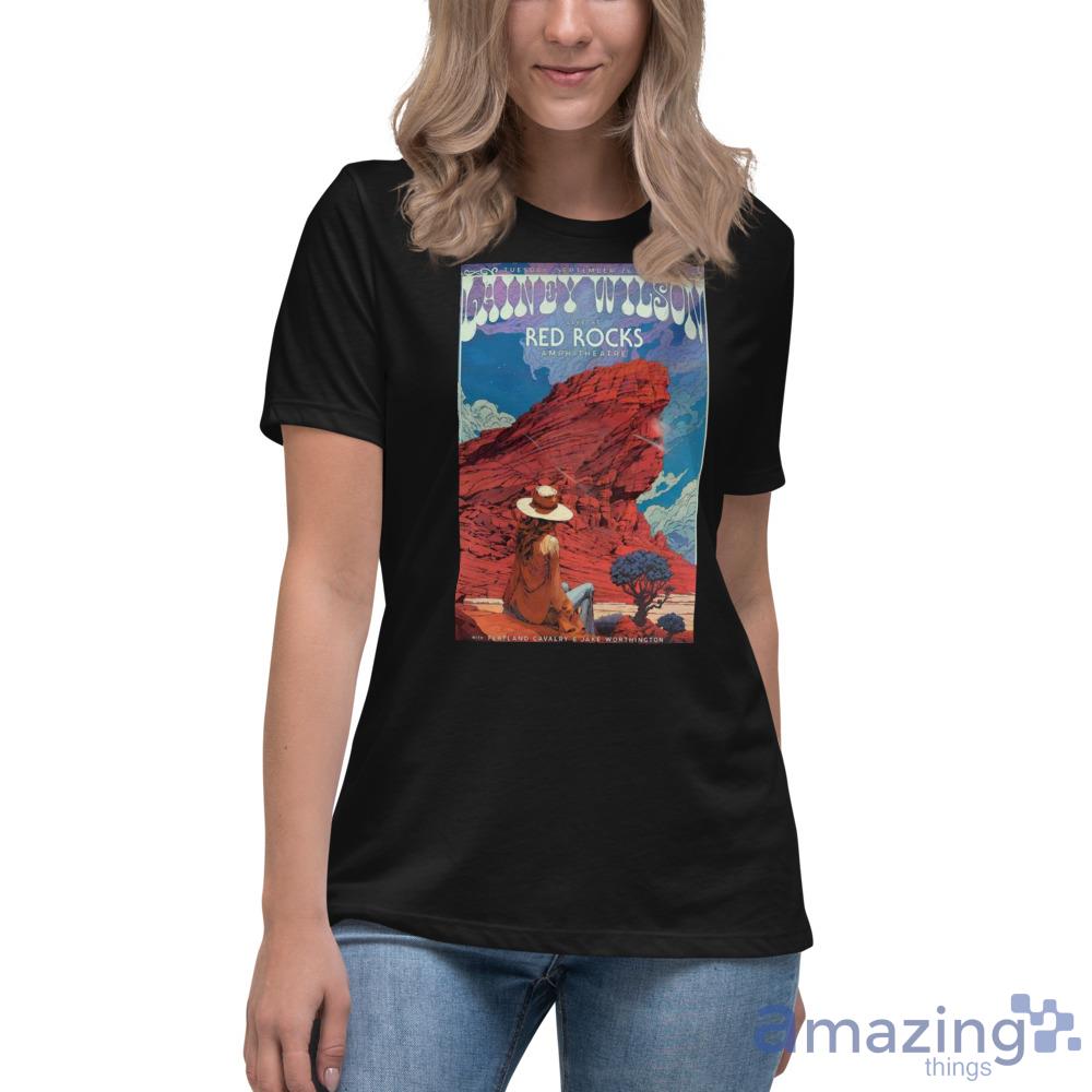 Lainey Wilson Red Rocks Amphitheatre Sept 26 2023 Red Rocks Co Poster Shirt For Men Women image Lainey Wilson Red Rocks Amphitheatre Sept 26 2023 Red Rocks Co Poster Shirt For Men Women - Womens Relaxed Short Sleeve Jersey Tee