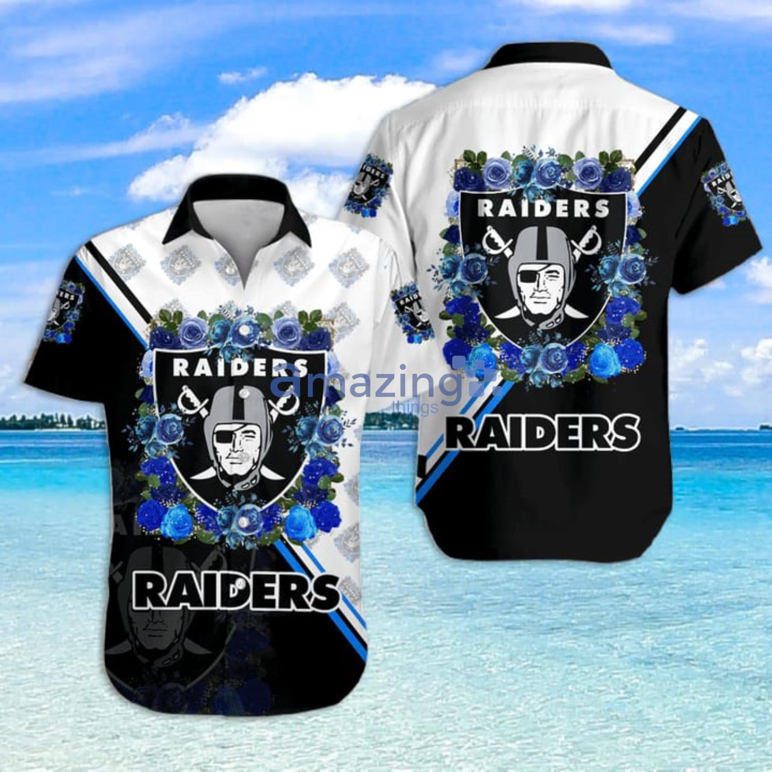 Las Vegas Raiders Youth Logo Allover Print Long Sleeve T-Shirt