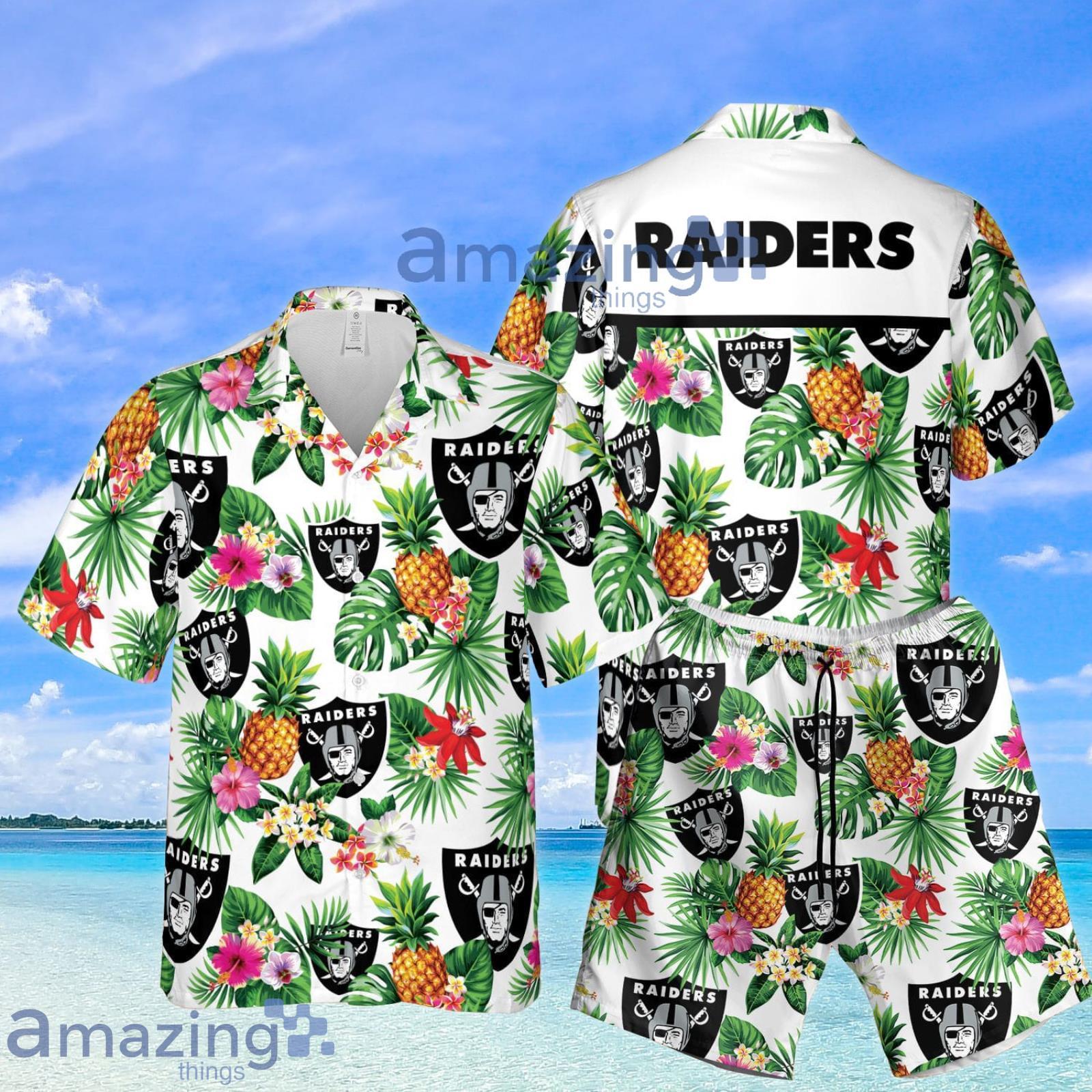 Las Vegas Raiders Hawaii Style Pineapple Summer Set Hawaiian Shirt And Shorts Product Photo 1