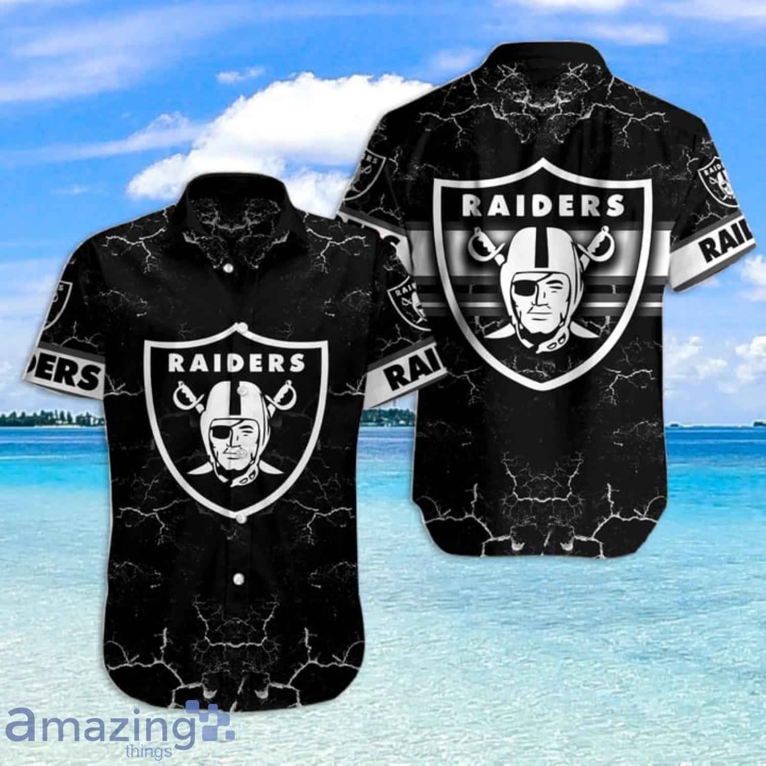 Las Vegas Raiders Lightning Bolt Men And Women Hawaiian Shirt Product Photo 1