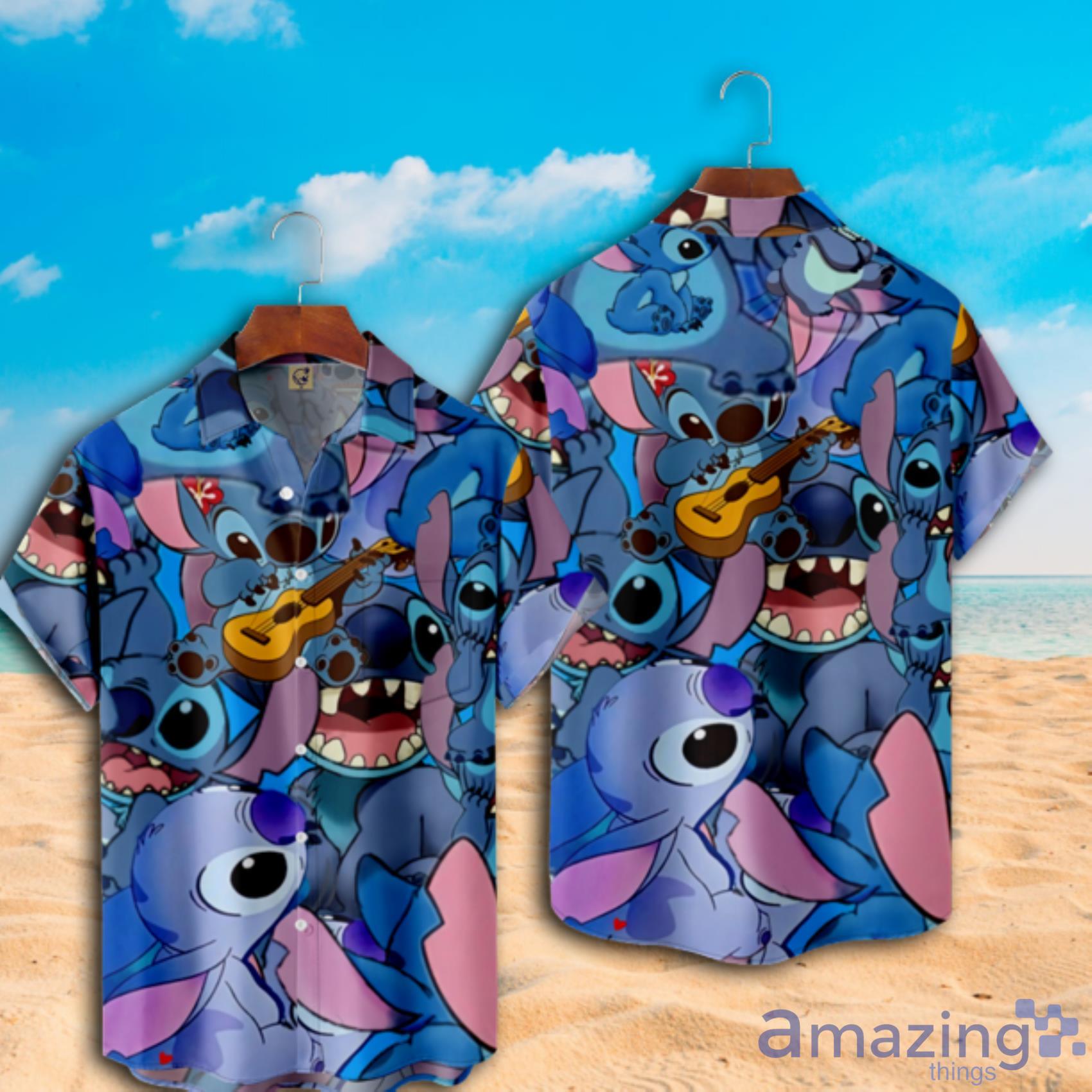 Lilo & Stitch Faces Short Sleeve Hawaiian Shirt Product Photo 1