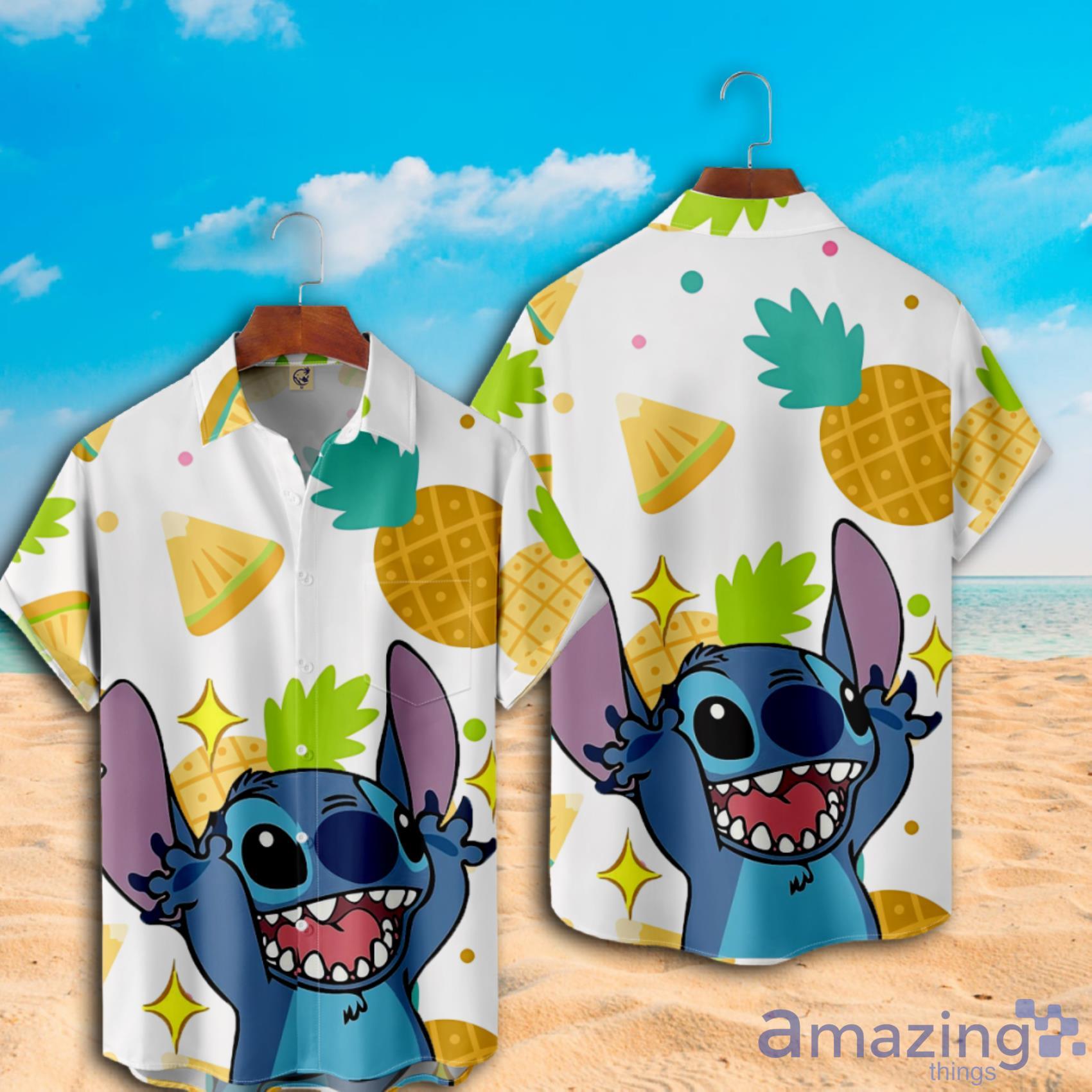 Lilo & Stitch Happy Short Sleeve Hawaiian Shirt For Men And Women image Lilo & Stitch Happy Short Sleeve Hawaiian Shirt For Men And Women Product Photo 3
