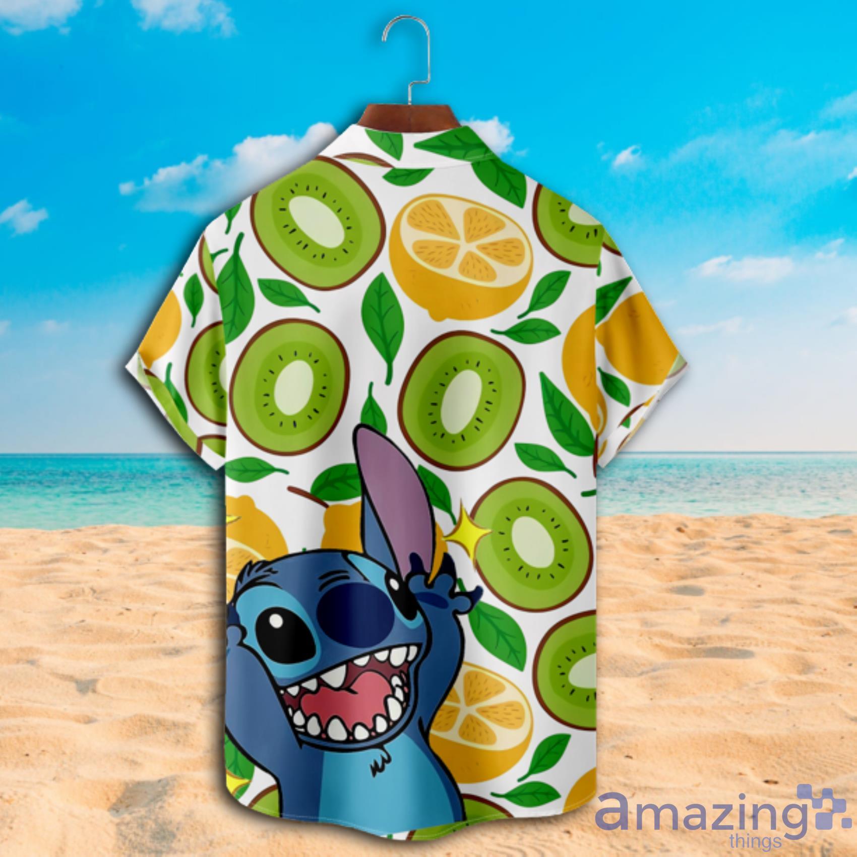 Lilo & Stitch Kiwi Pattern Short Sleeve Hawaiian Shirt Product Photo 1