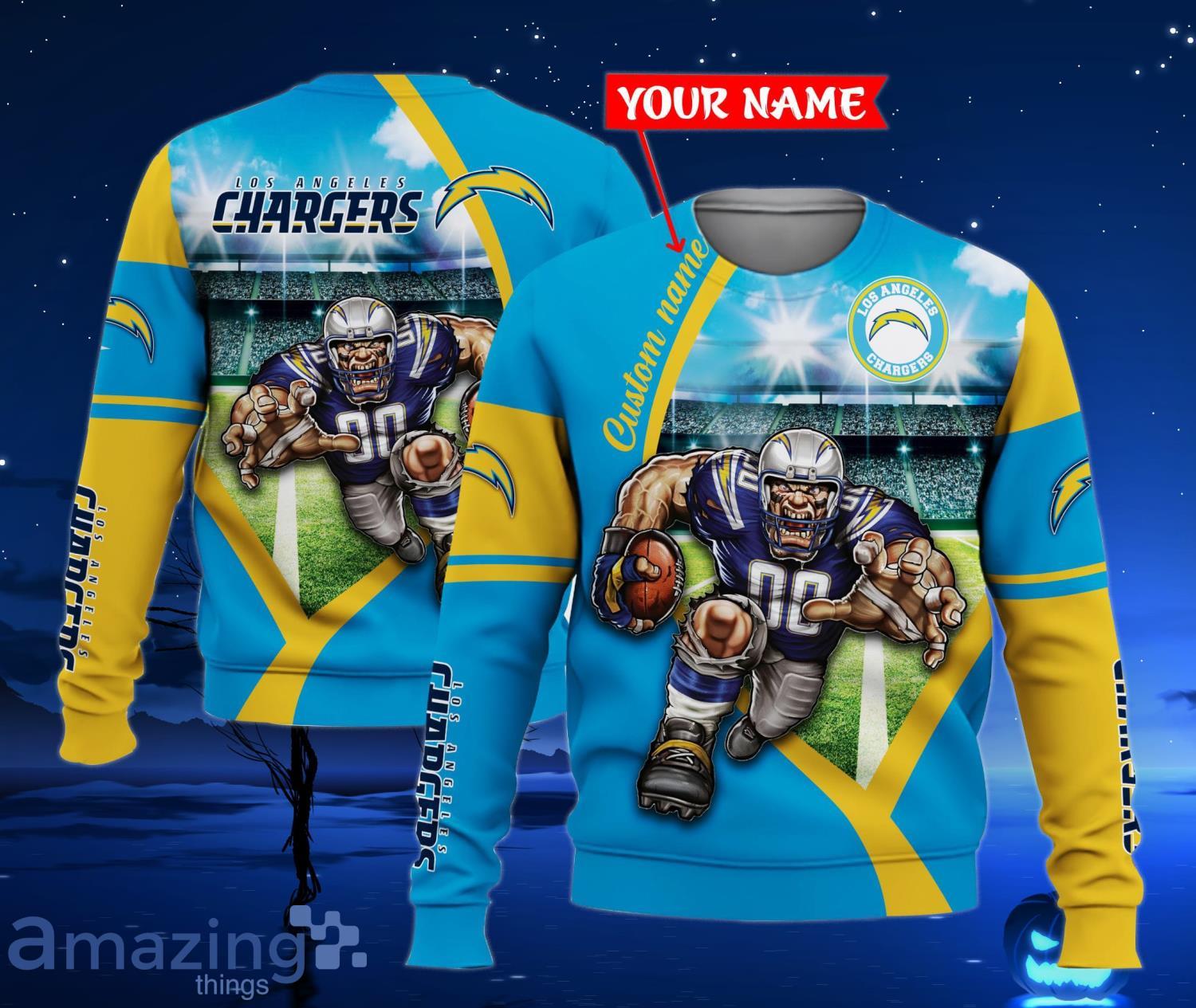 Personalized I Am A Los Angeles Chargers Fan Mascot All Over - Inspire  Uplift