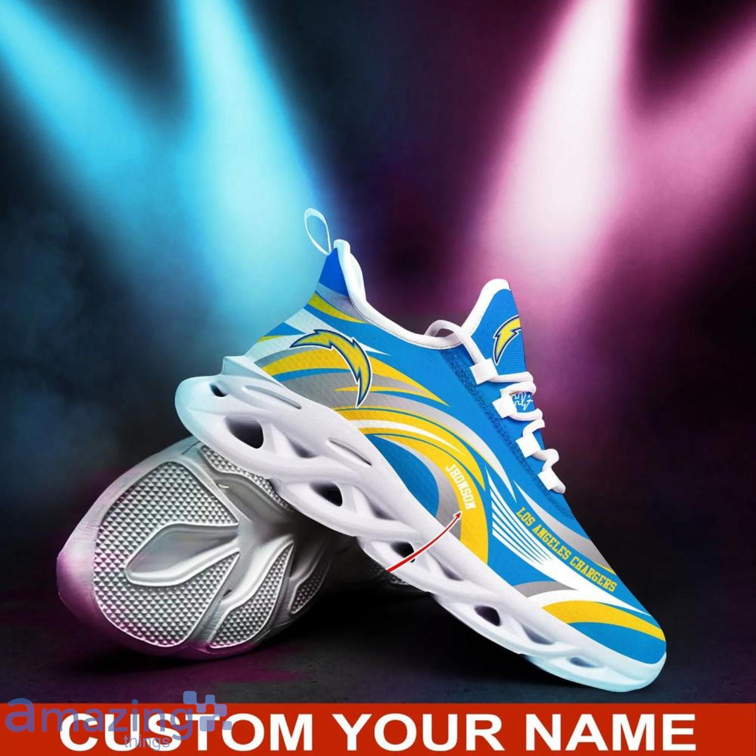 Los Angeles Chargers NFL Max Soul Shoes Custom Name Running Shoes image Los Angeles Chargers NFL Max Soul Shoes Custom Name Running Shoes Product Photo 3