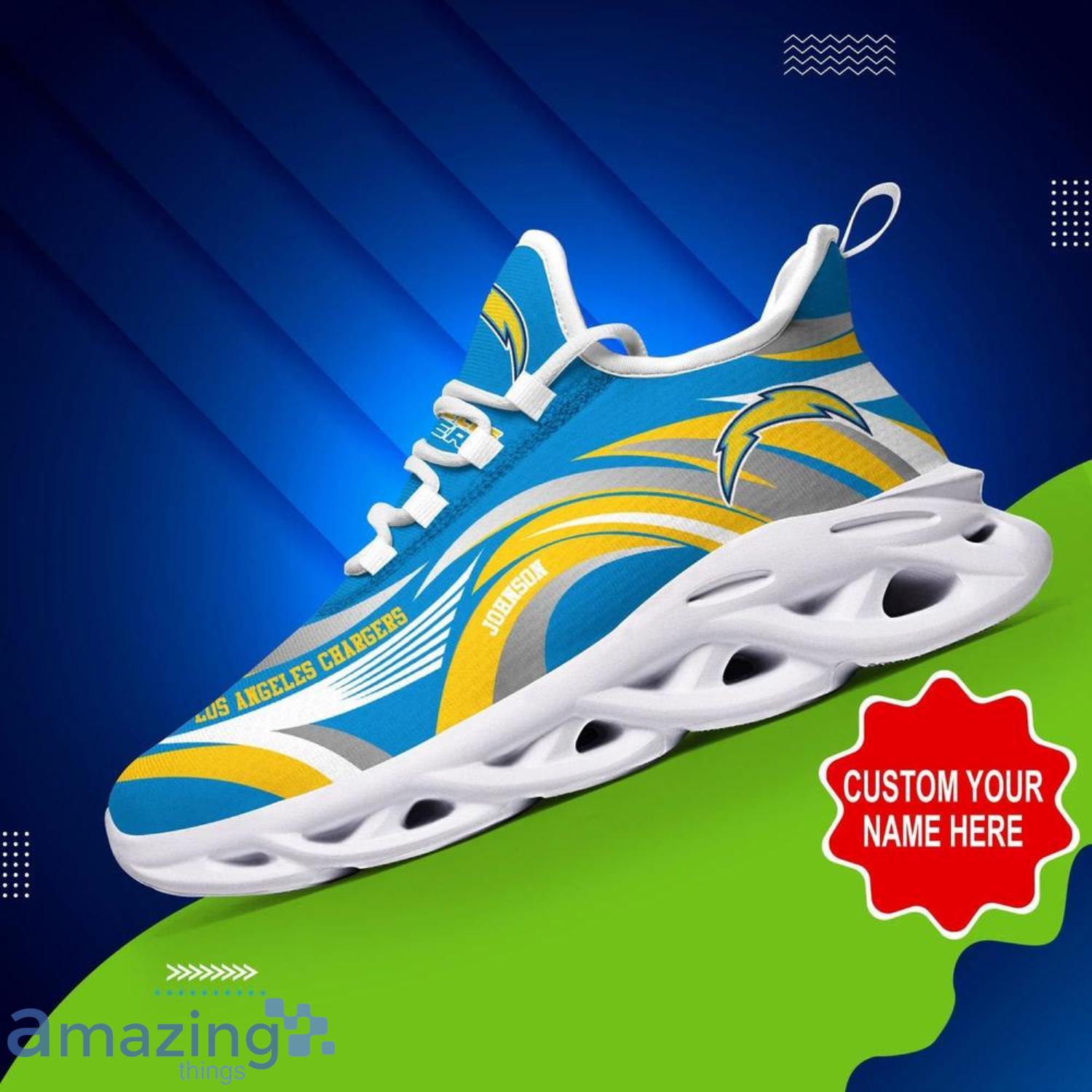 Los Angeles Chargers NFL Max Soul Shoes Custom Name Running Shoes Product Photo 1