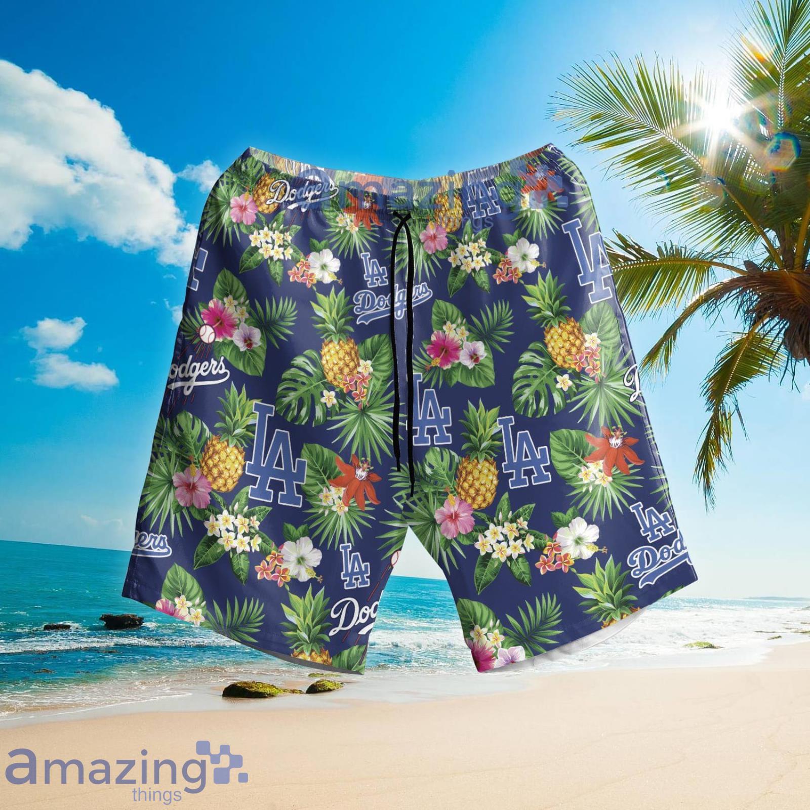 Los Angeles Dodgers Aloha Pineapple Summer Set Hawaiian Shirt And