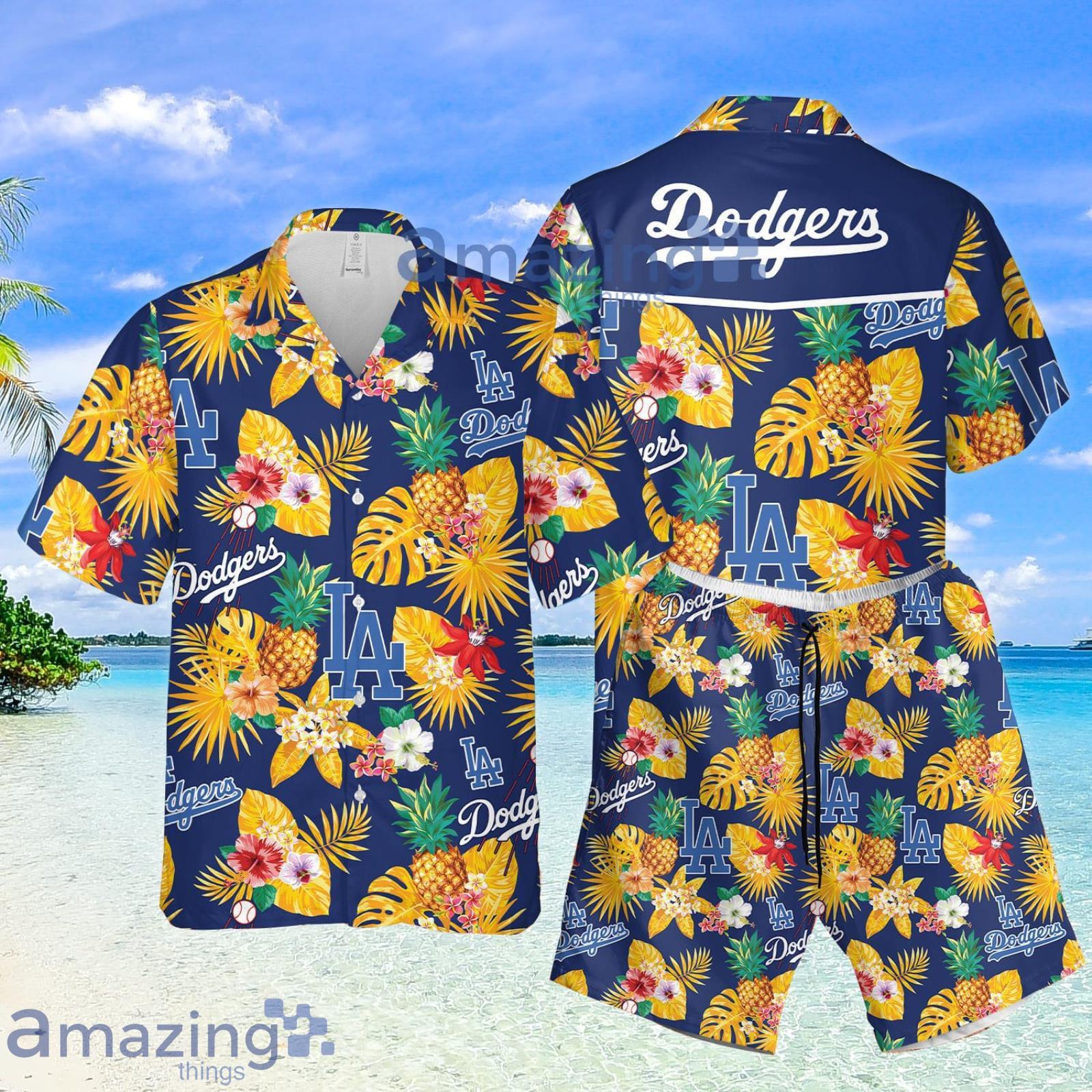Los Angeles Dodgers Tropical Beach Pineapple Summer Set Hawaiian Shirt And  Shorts