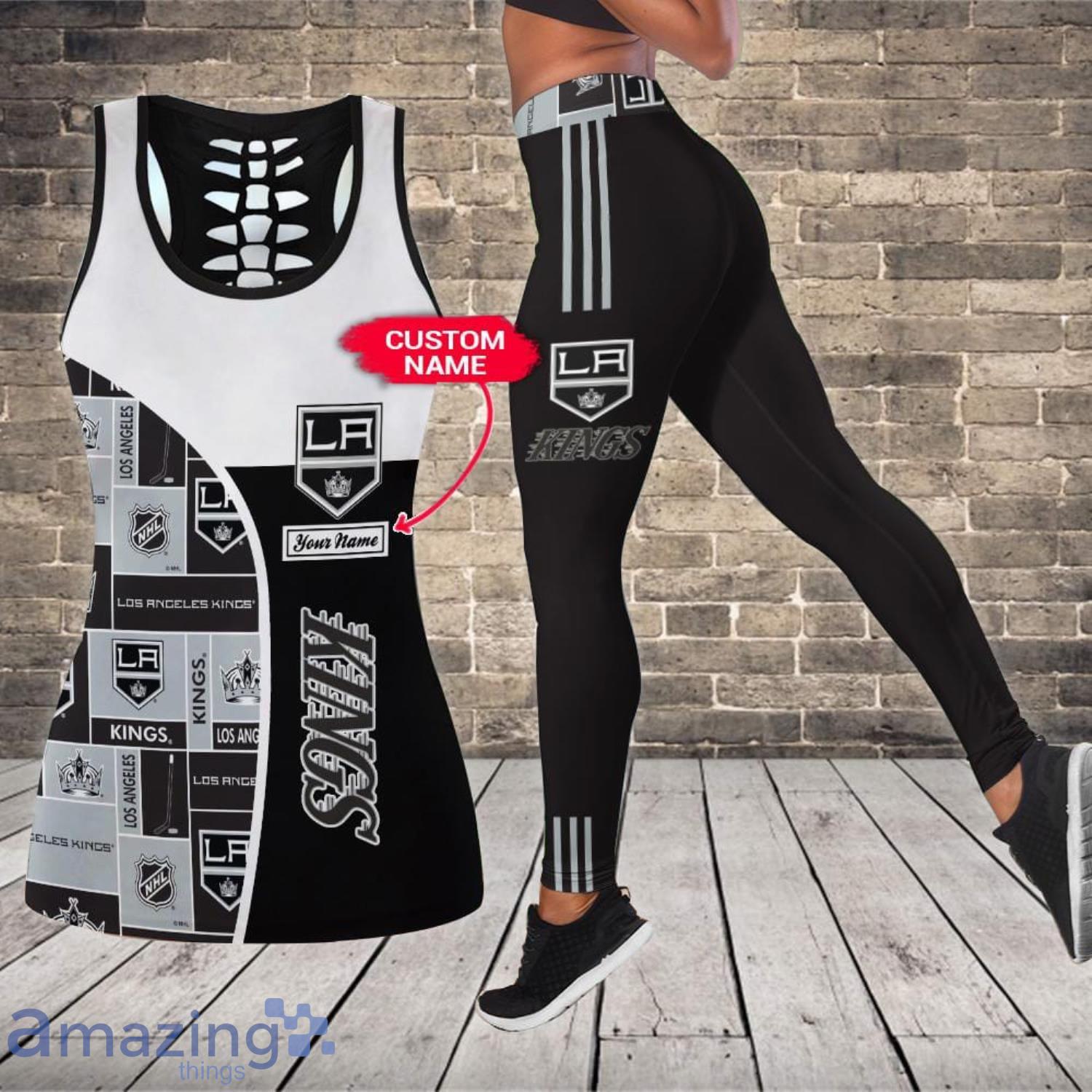 Los Angeles Kings Custom Name Leggings And Hollow Tank Top For Women Product Photo 1
