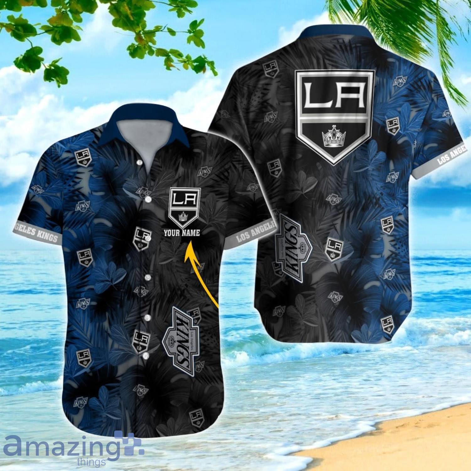 Custom Name Los Angeles Kings NHL Hawaiian Shirt Leaf Flower For Men And  Women Beach - Banantees