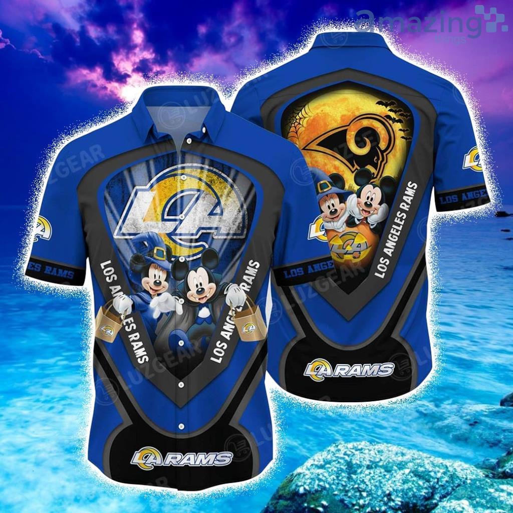 Los Angeles Rams NFL Graphic Mickey Halloween Night Hawaiian Shirt - Los Angeles Rams NFL Graphic Mickey Halloween Night Hawaiian Shirt