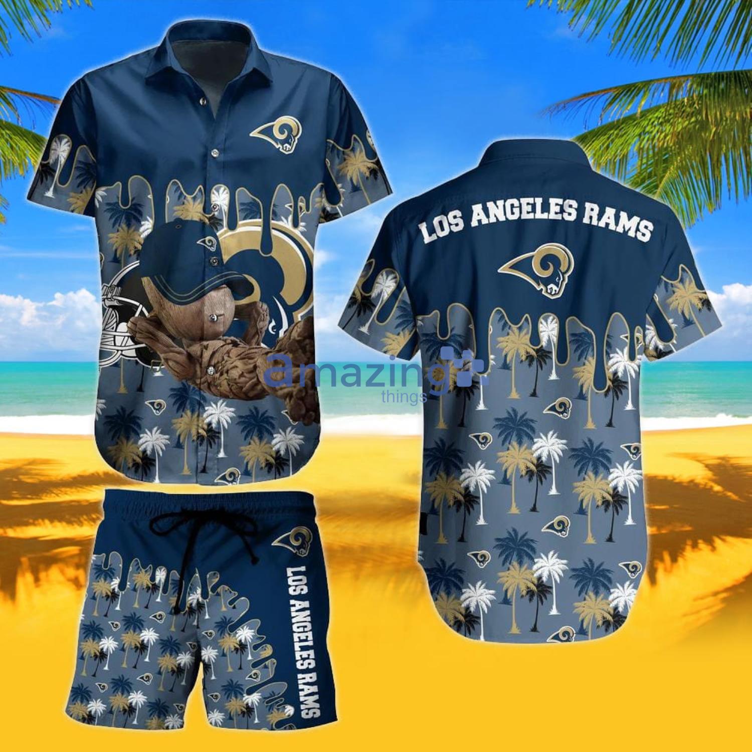 Los Angeles Rams Hawaiian Shirt And Shorts Best Gift For Summer