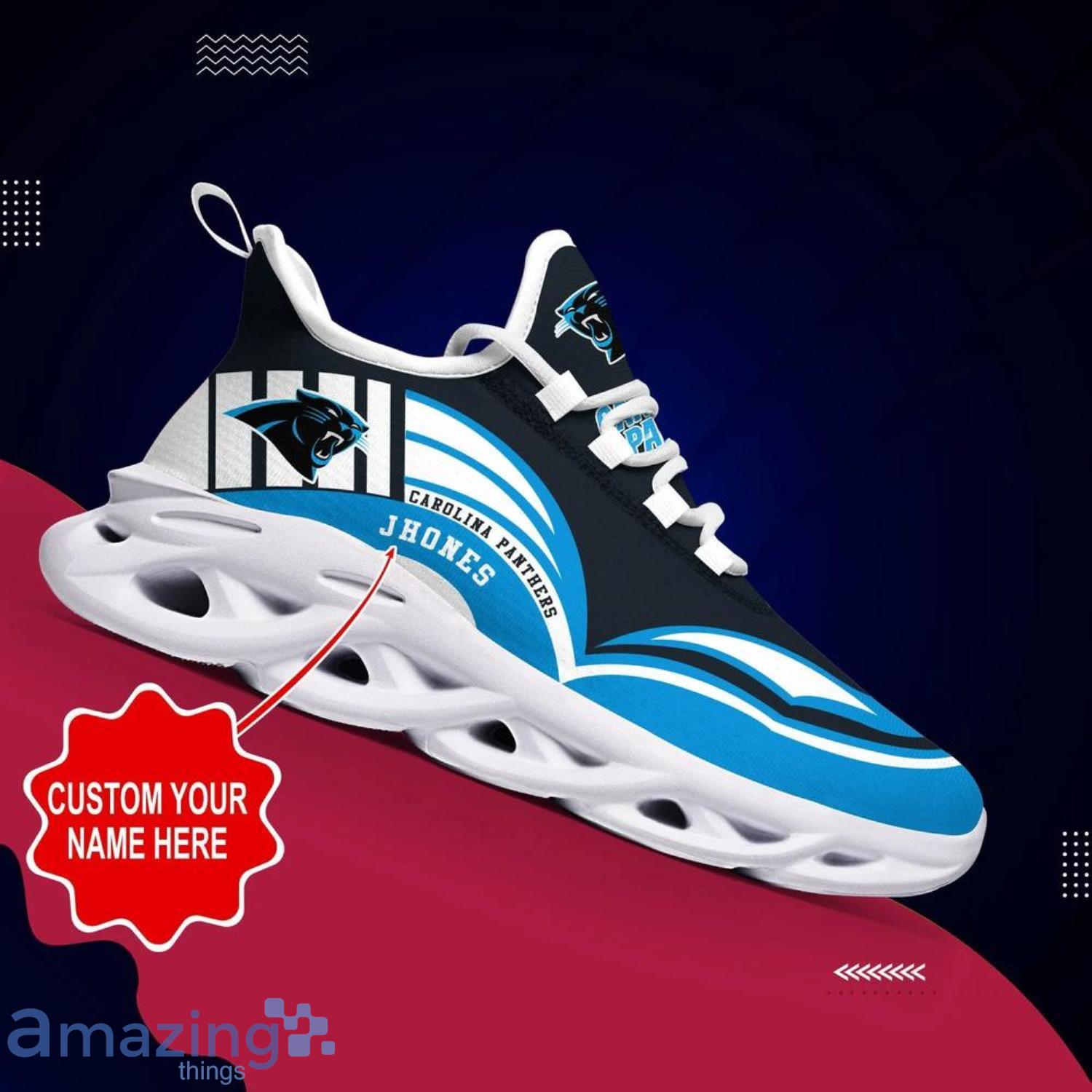 Love Carolina Panthers NFL Max Soul Shoes Custom Name Running Shoes Product Photo 1
