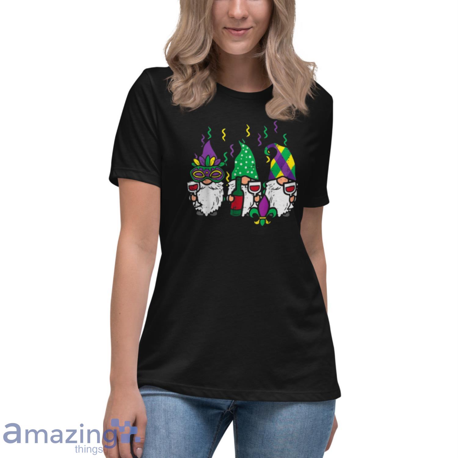 Mardi Gras Gnomes Gnomies Squad Shirt image Mardi Gras Gnomes Gnomies Squad Shirt - Womens Relaxed Short Sleeve Jersey Tee