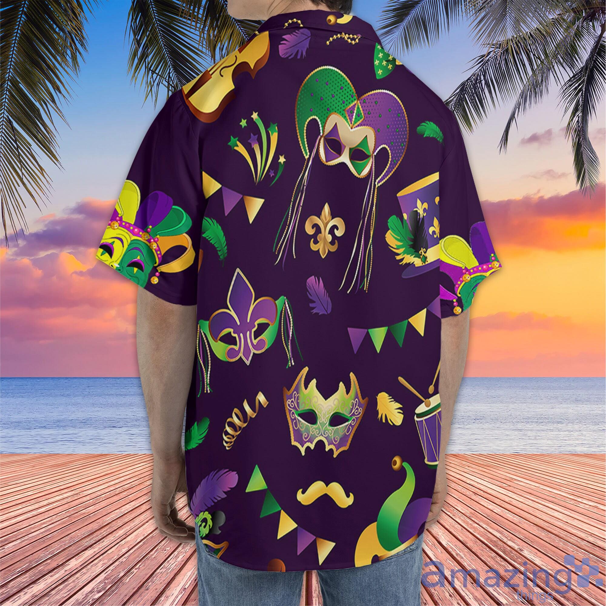 Mardi Gras Girl Short Sleeve Hawaiian Shirt For Men And Women