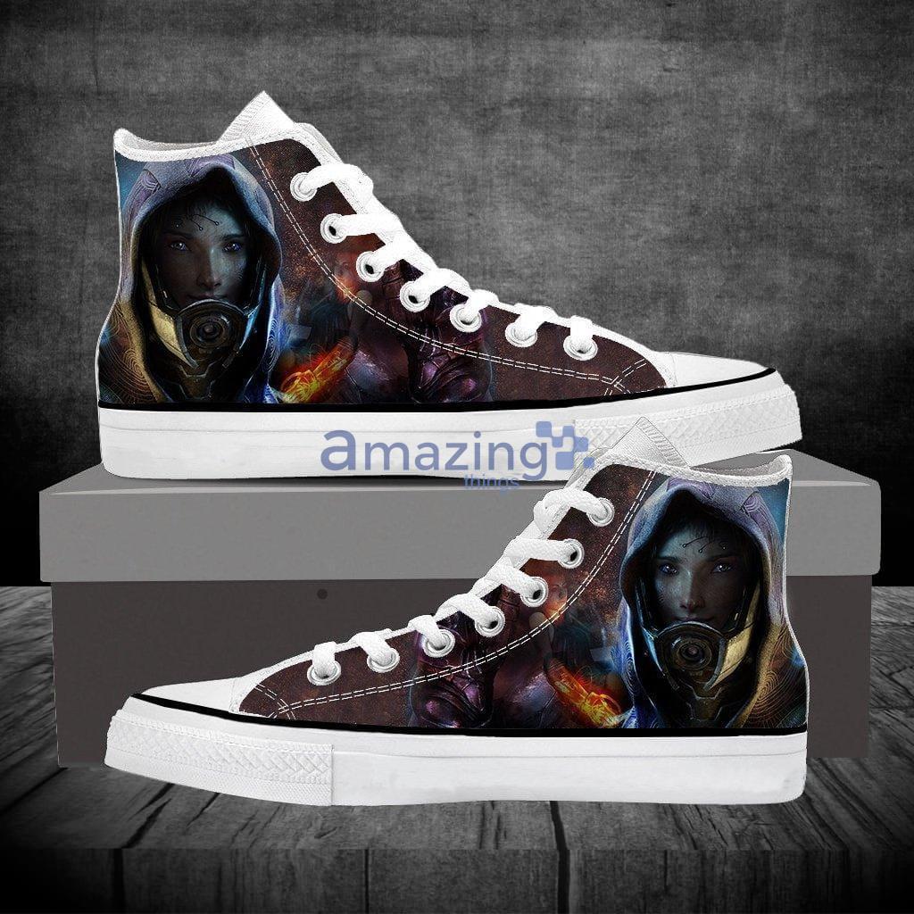 Mass Effect Tali Zorah Mask Portrait Canvas High Top Shoes Sneakers - Mass Effect Tali Zorah Mask Portrait Canvas High Top Shoes Sneakers