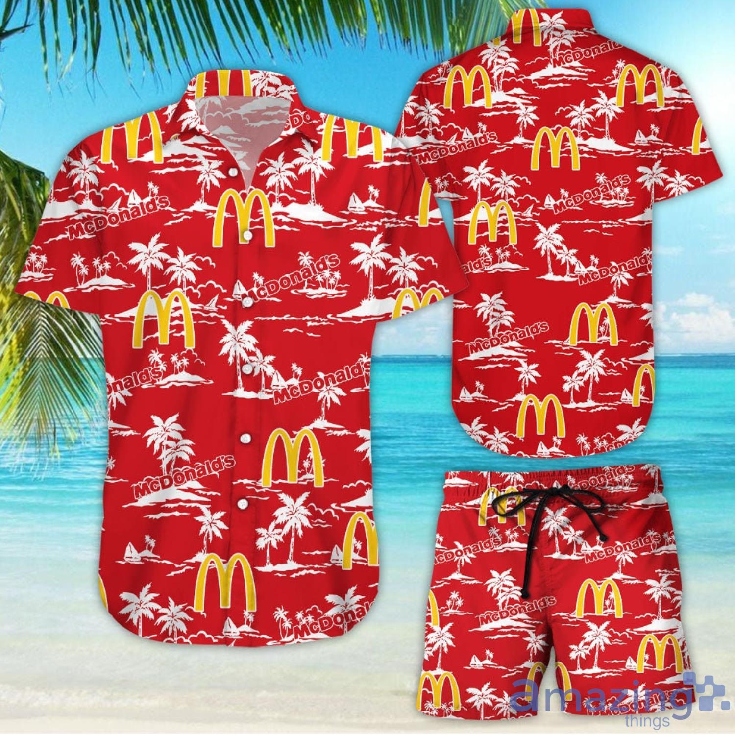 Mcdonald Tropical Flower Aloha Hawaiian Shirt And Beach Short Set Product Photo 1