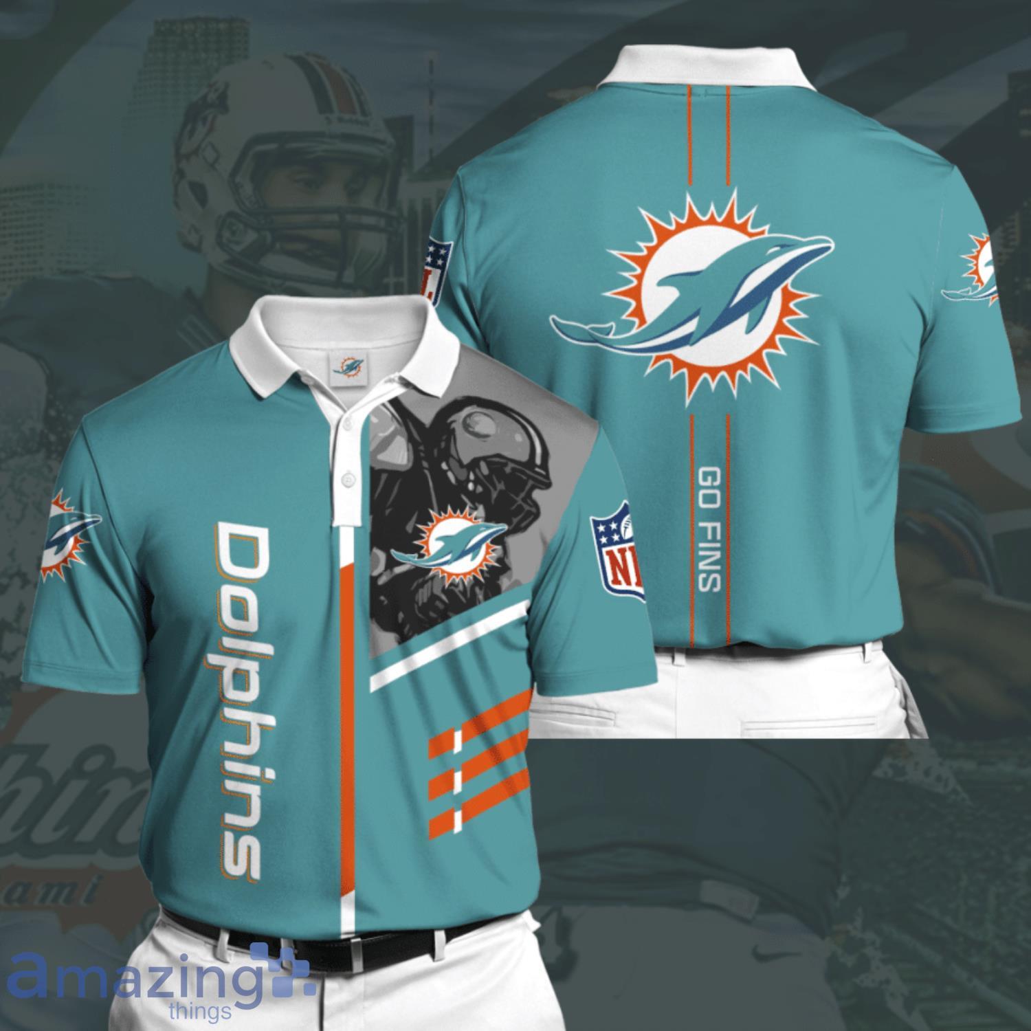 Miami Dolphins Football Team Blue 3D Polo Shirt For Fans