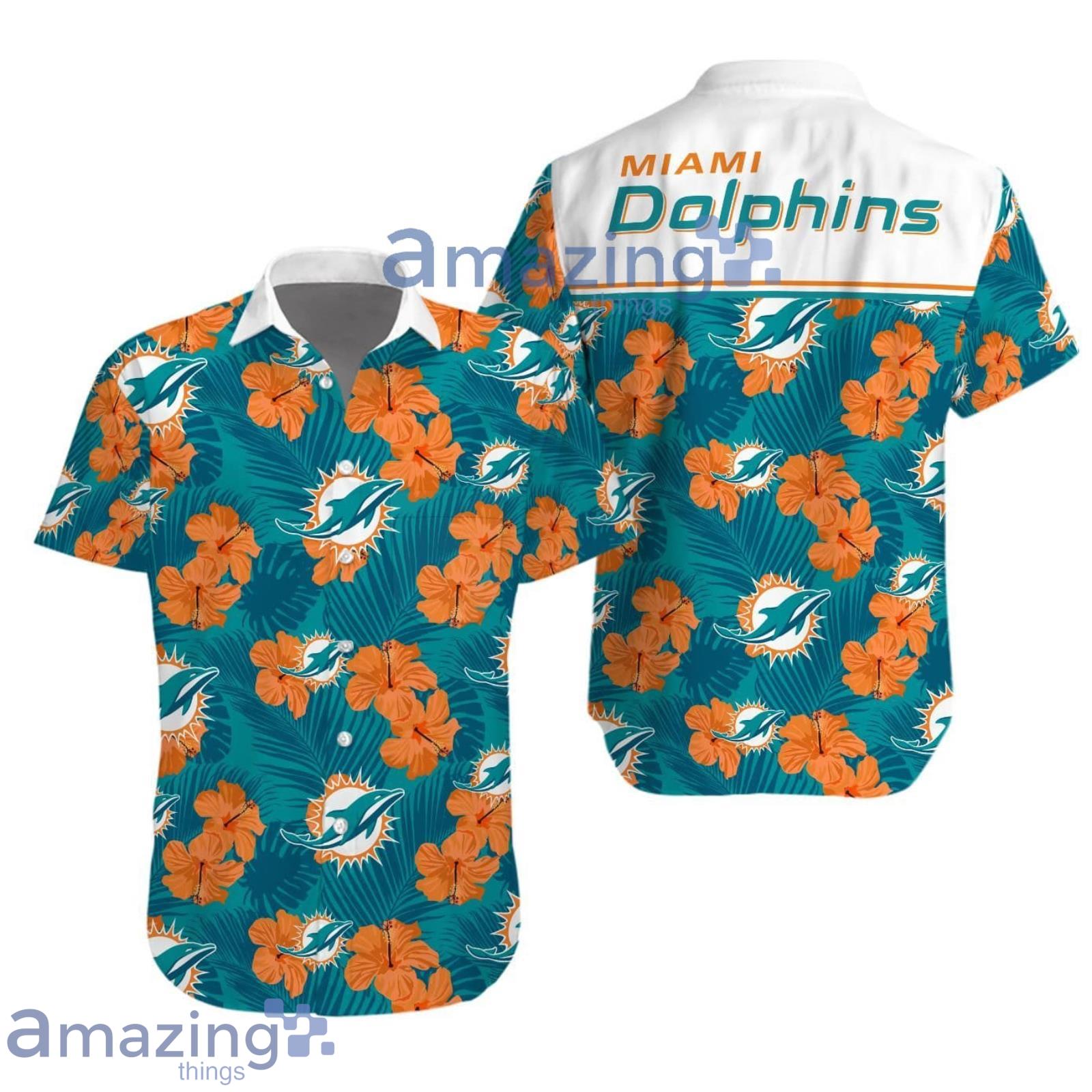 Miami Dolphins Hibiscus Summer Set Hawaiian Shirt And Shorts image Miami Dolphins Hibiscus Summer Set Hawaiian Shirt And Shorts Product Photo 2