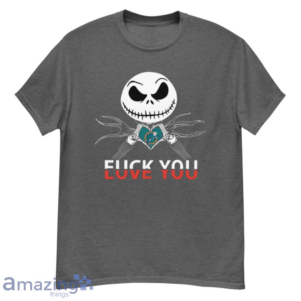 Miami Dolphins Love You Jack Skellington Halloween Shirt - G500 Men’s Classic T-Shirt-1
