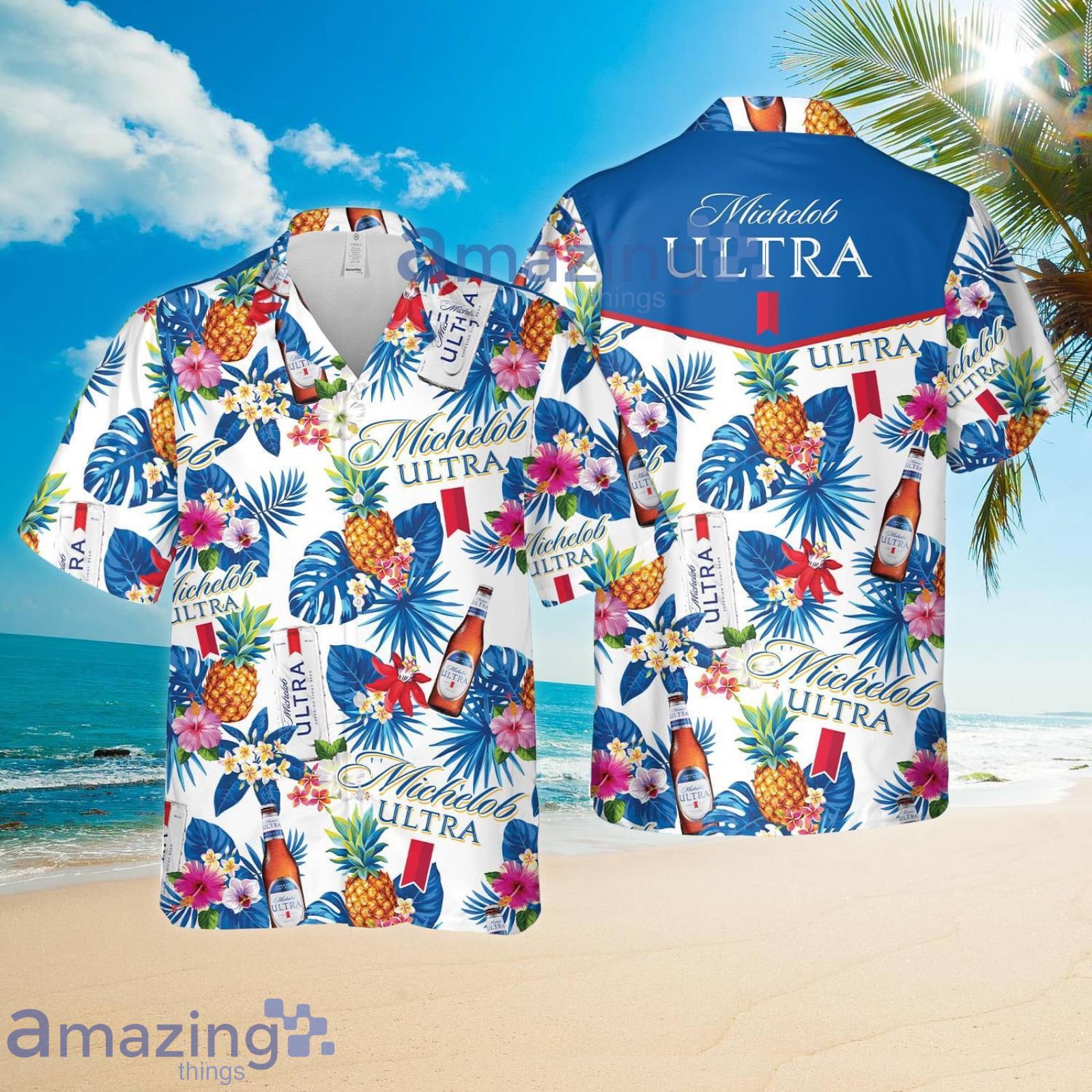 Michelob Ultra Aloha Hawaii Style Pineapple Summer Set Hawaiian Shirt And Shorts Product Photo 1